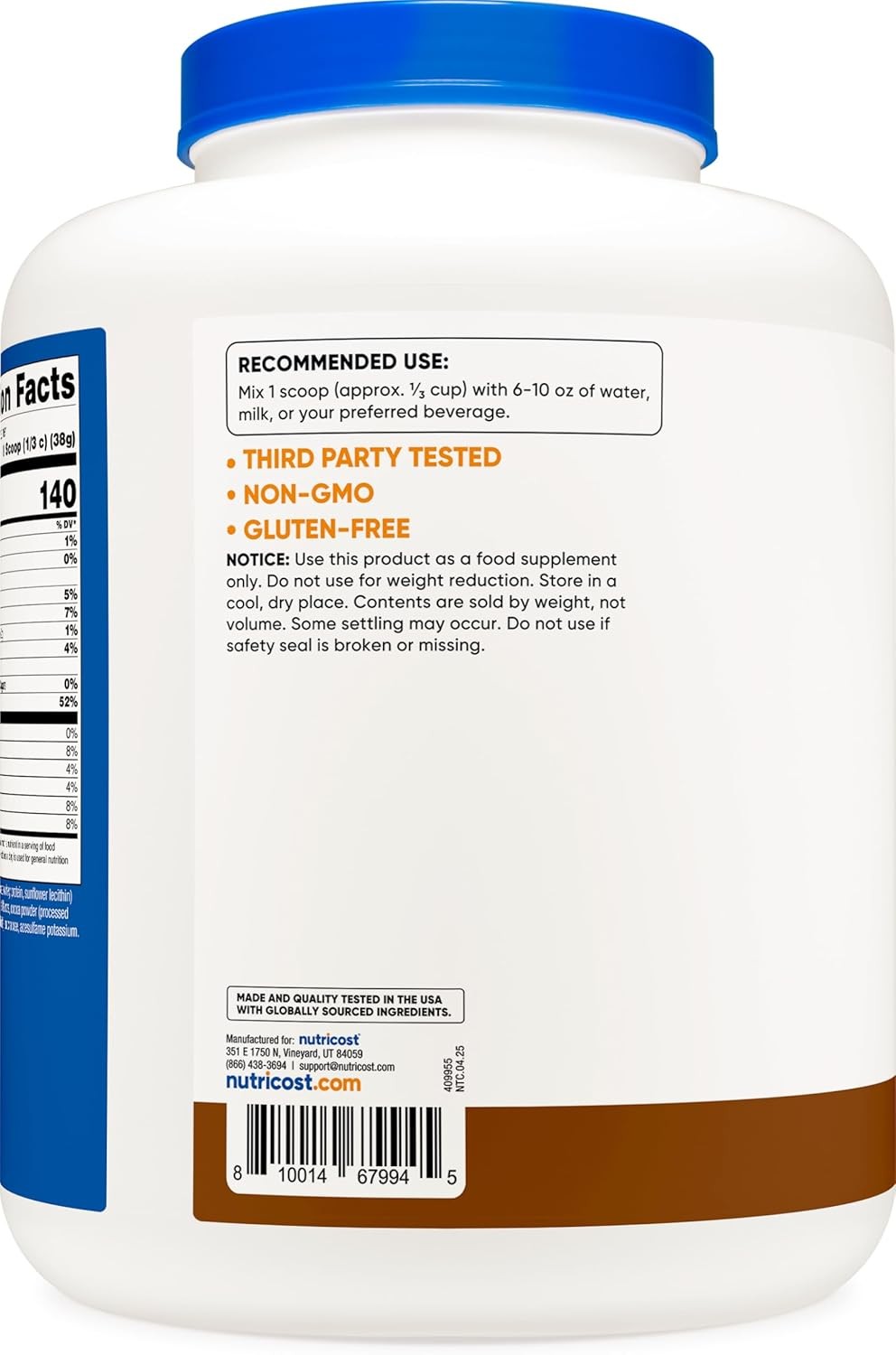 Nutricost Whey Protein Isolate (Mocha) 5LBS – Gluten Free 5 Pound (Pack of 1)