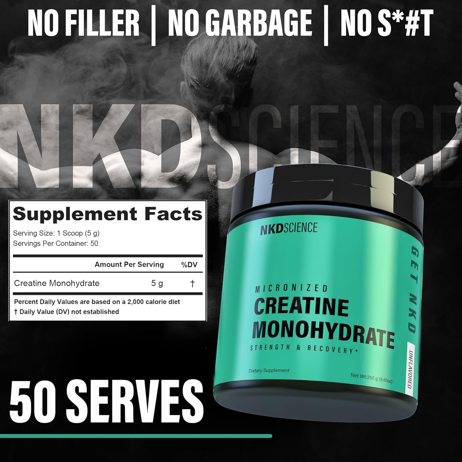Creatine Monohydrate Third Party Tested 50 Servings micronized creatine for S…