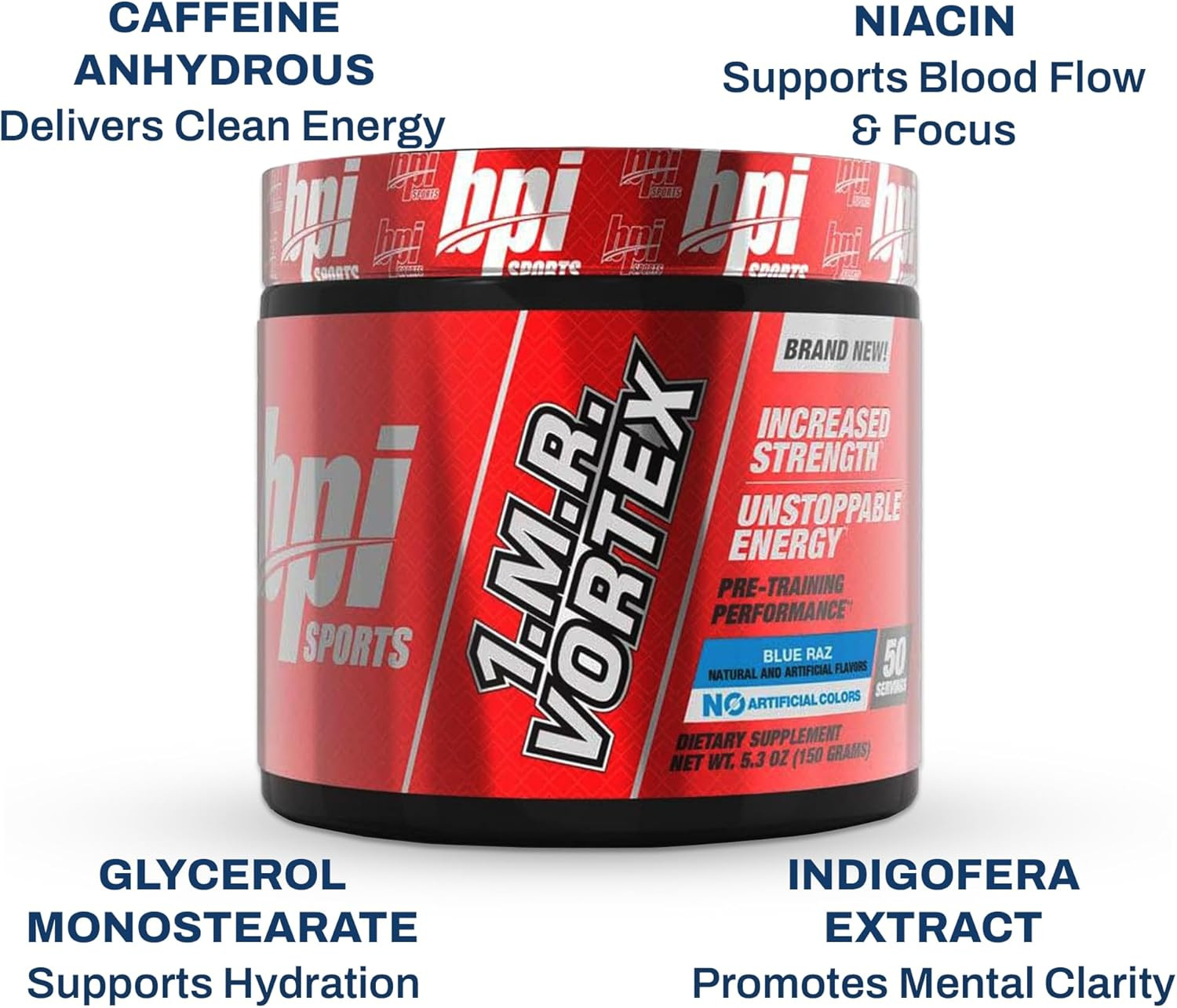 1.M.R Vortex Pre Workout Powder – High Stim Preworkout for Men & Women with Glyc