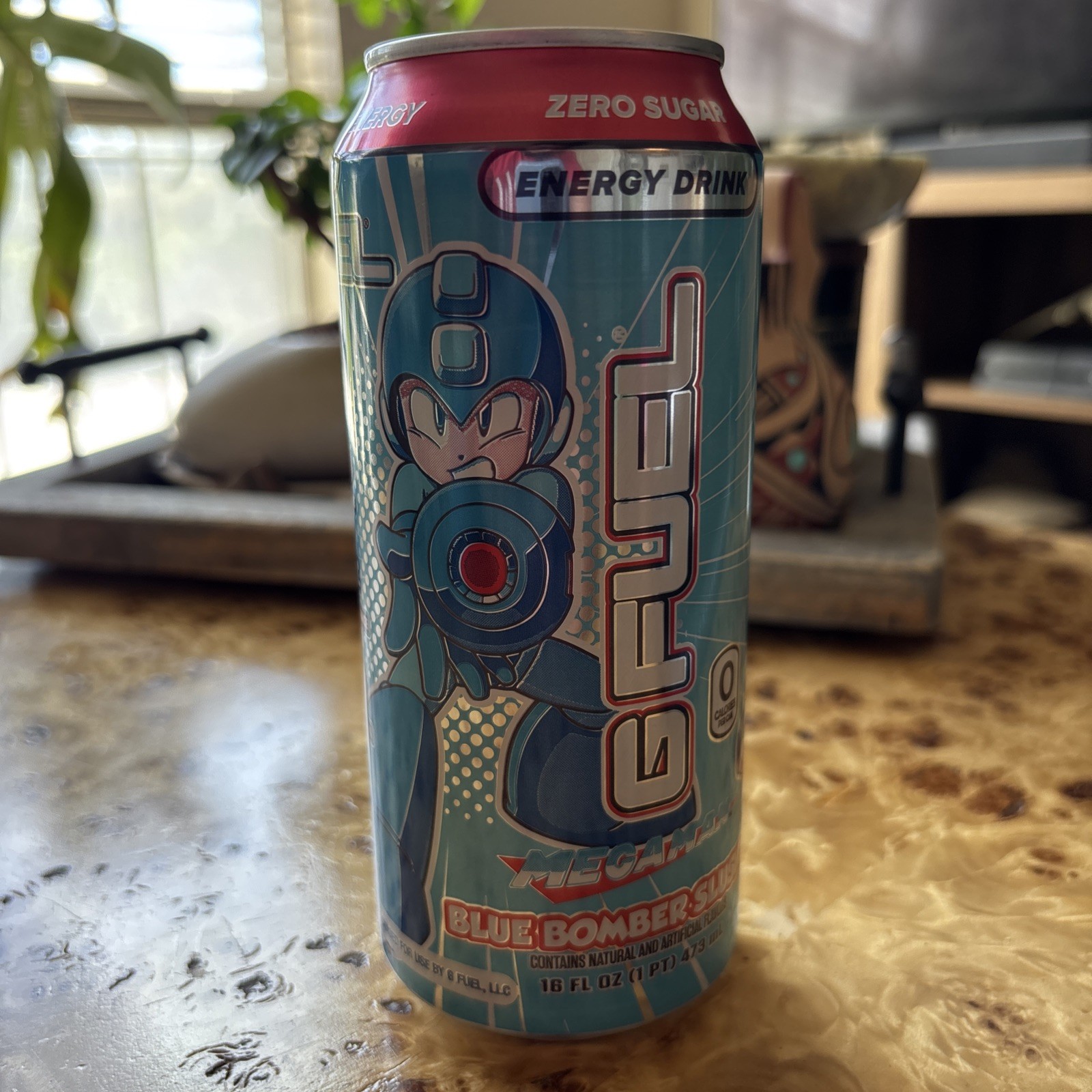 Megaman Blue Bomber Slushee G Fuel Energy Drink Full 16 FL OZ Limited Edition