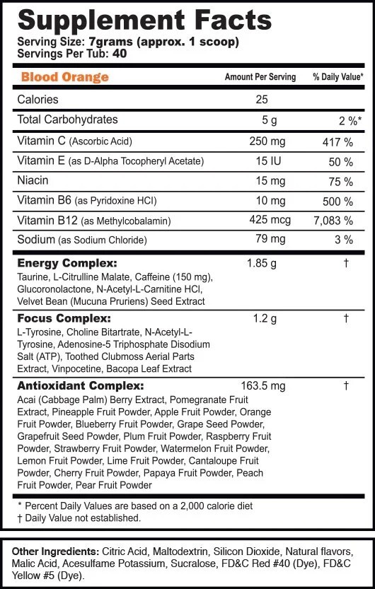 G FUEL Stonks Limited Edition (Blood Orange) Powder Energy Formula – 40 Servings