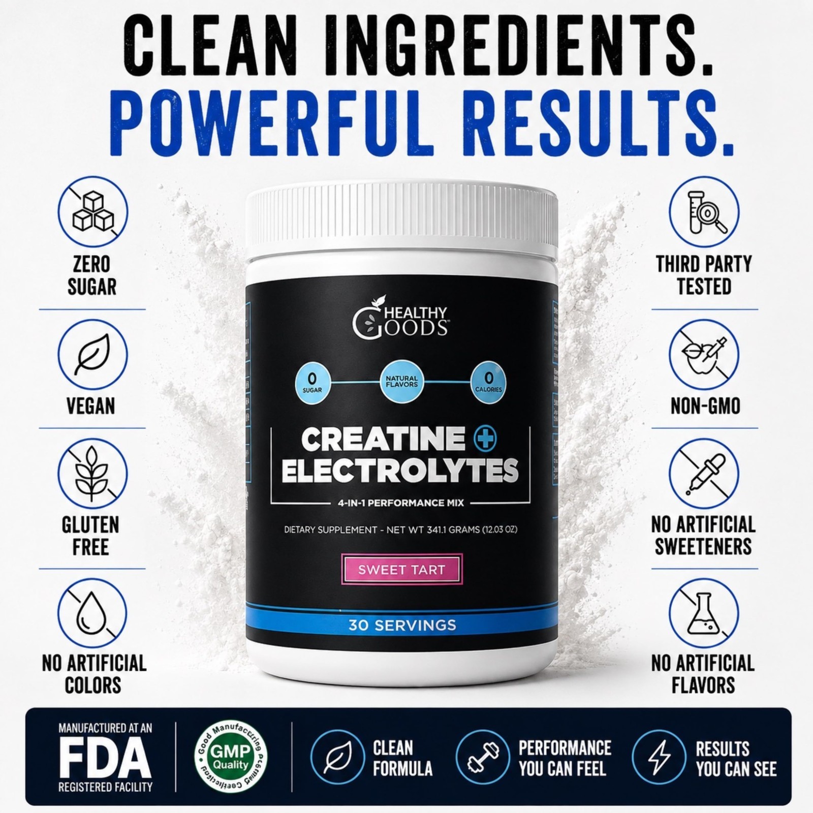 Creatine Monohydrate Powder with Electrolytes – Muscle Recovery & Hydration Boos