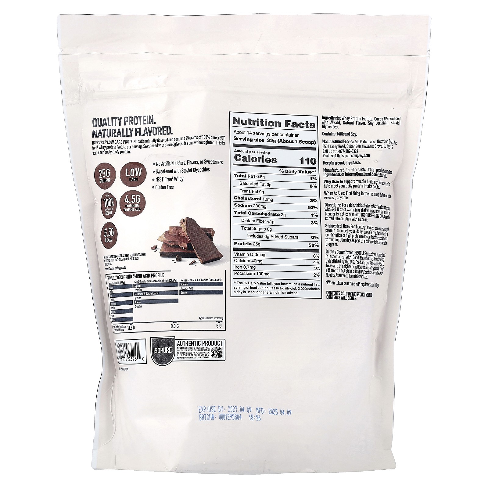 Low Carb Protein, Chocolate, 1 lb (454 g)