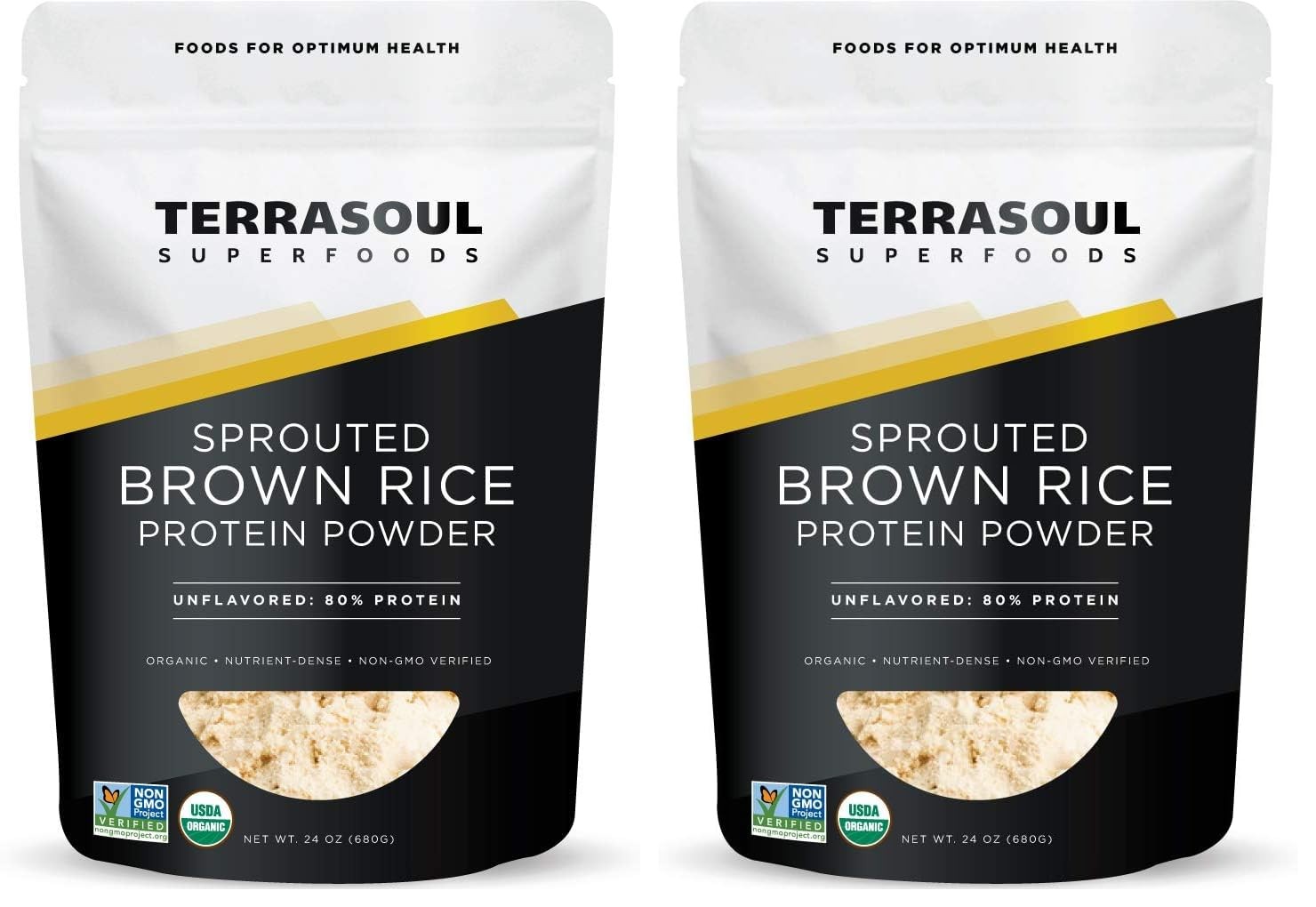 Terrasoul Superfoods Organic Sprouted Brown Rice Protein Powder 1.5lb Pack of 2