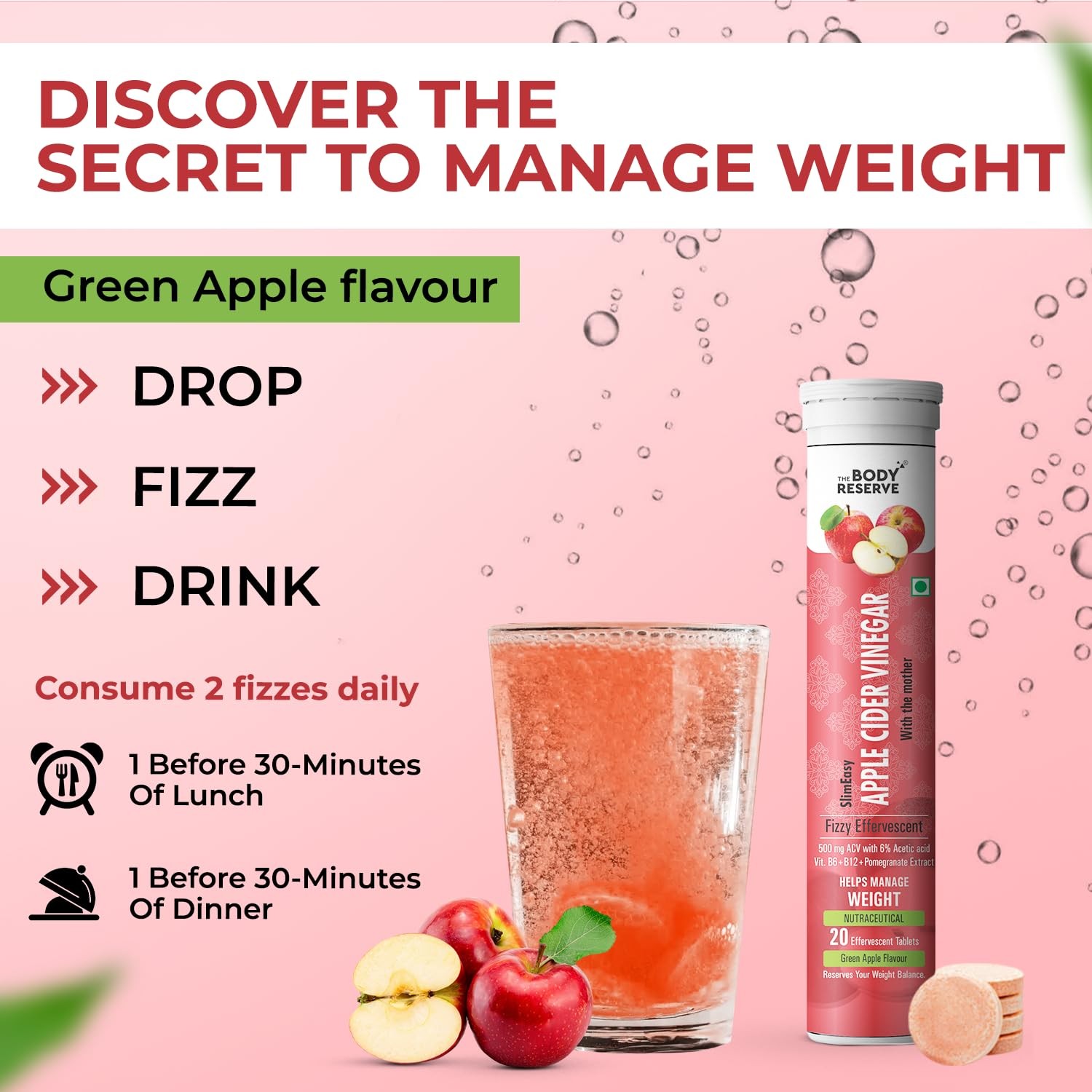 The Body Reserve ACV Effervescent Tablets Pack of 4