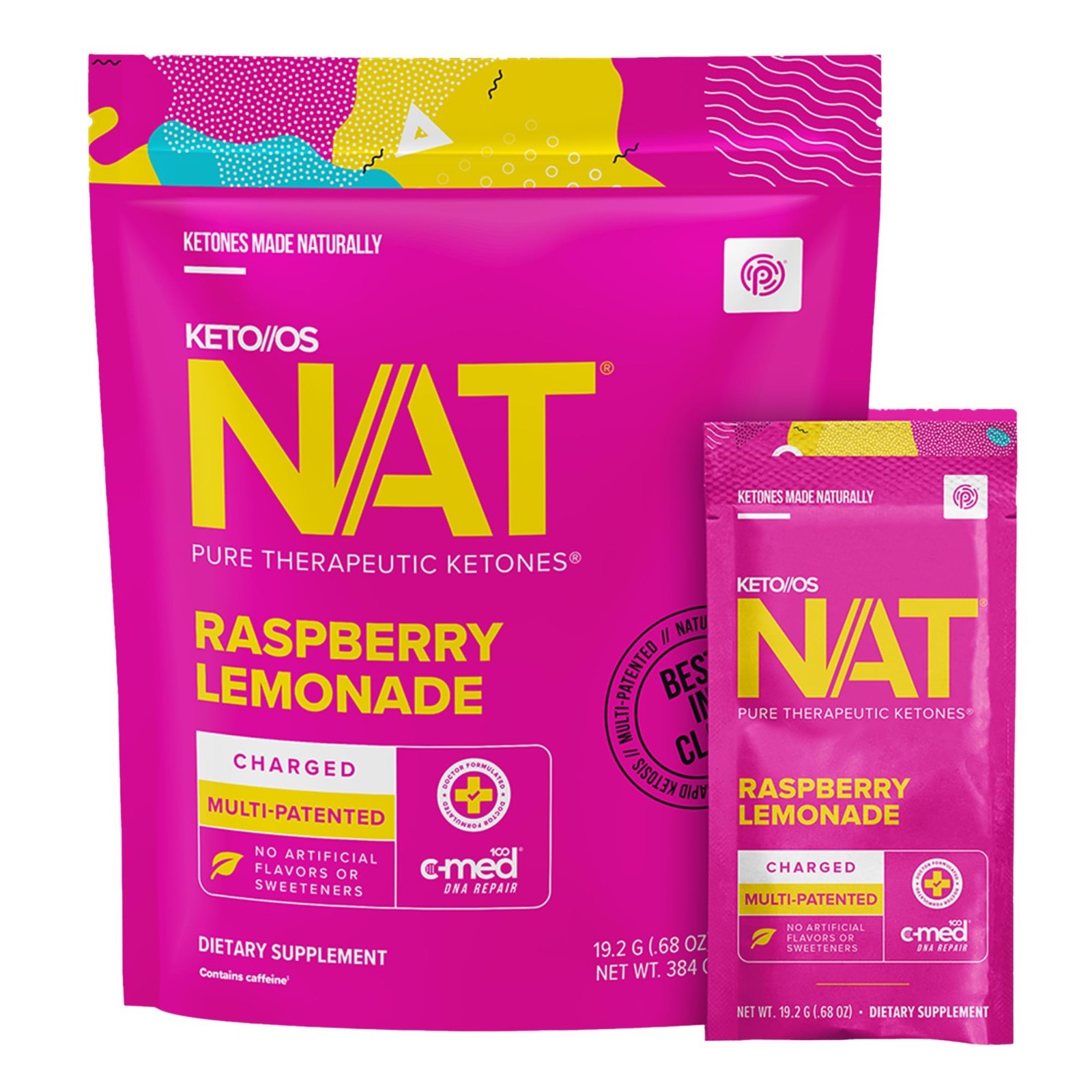 PRUVIT Keto OS NAT Raspberry Lemonade Charged 20 Pack New Free Shipping