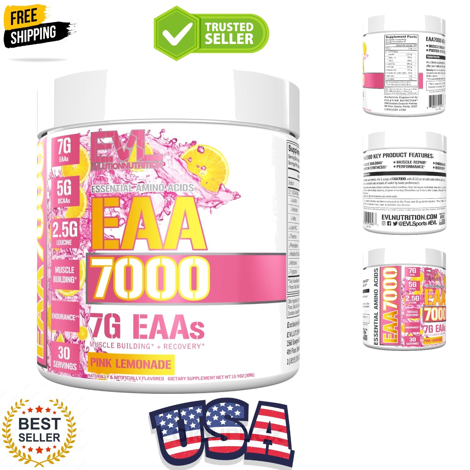 EAAs Amino Acids Powder – EAA Essential Amino Acids Pre & Post Workout Powder…
