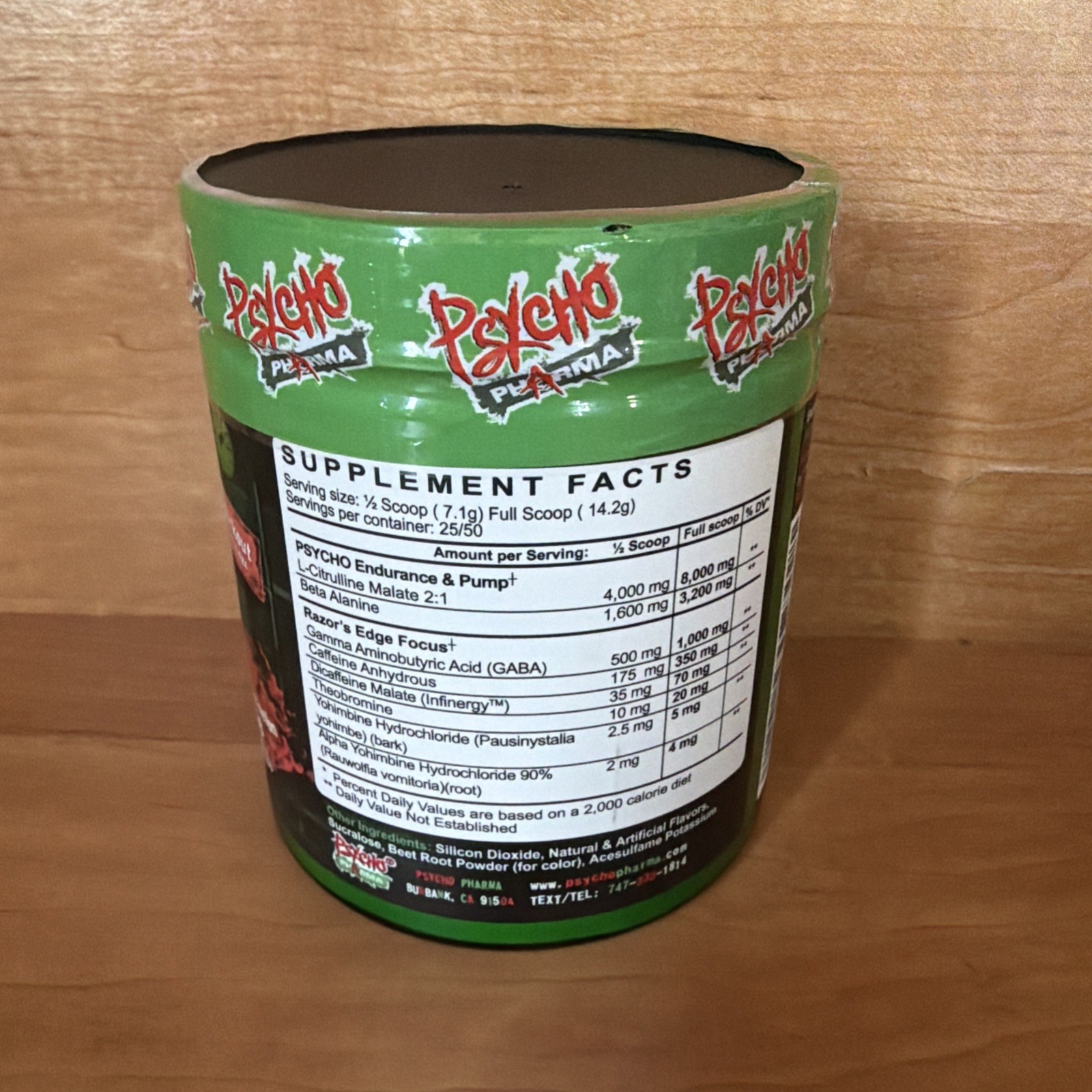 PSYCHO PHARMA EDGE OF INSANITY Pre Workout 25/50 Servings 07/2027