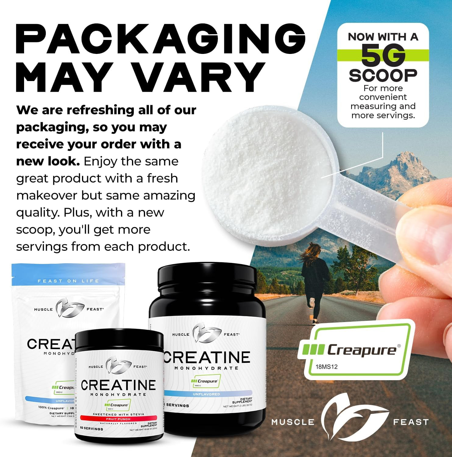 Creapure Creatine Monohydrate Powder, Vegan Keto Friendly Gluten-Free Easy to…