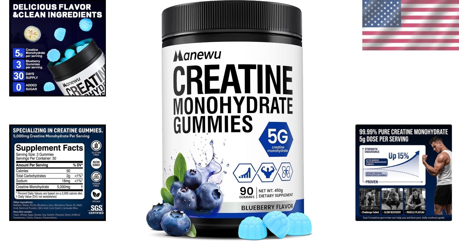 Elevate Performance with 5g Creatine Gummies – Sugar-Free, Lab Verified 90 Count
