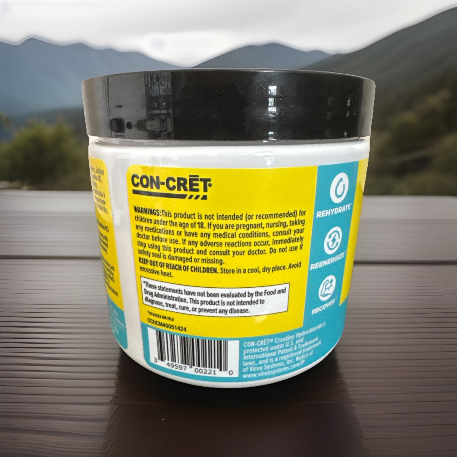 CON-CRĒT® Creatine HCl + Hydration – Electrolyte Powder – Citrus Mango – 6.8oz