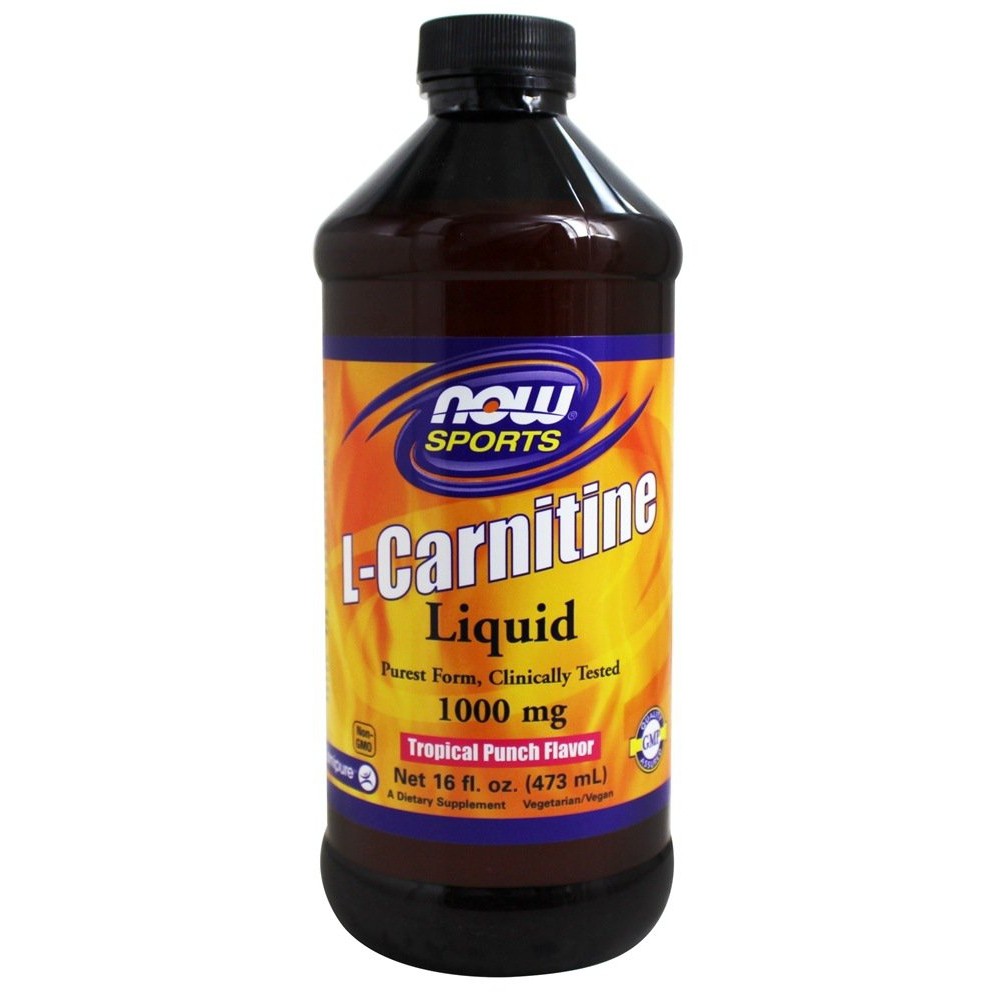 NOW Foods L-Carnitine Liquid,Pharm Grade L-Carnitine Tropical Flavor 1000mg,16Oz
