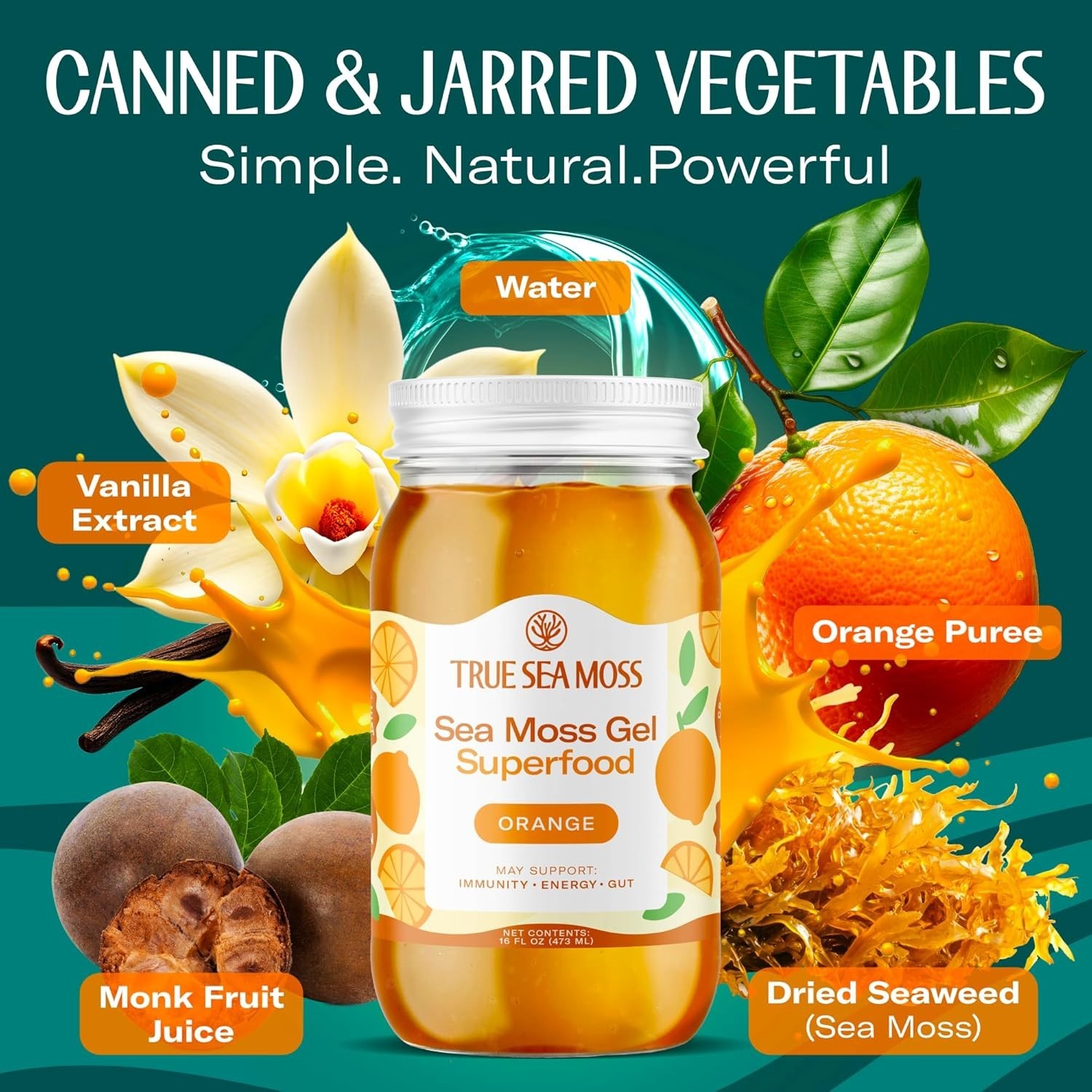Sea Moss Gel – Made in USA – Wildcrafted Seamoss, Fresh Fruits & Jarred Veget…