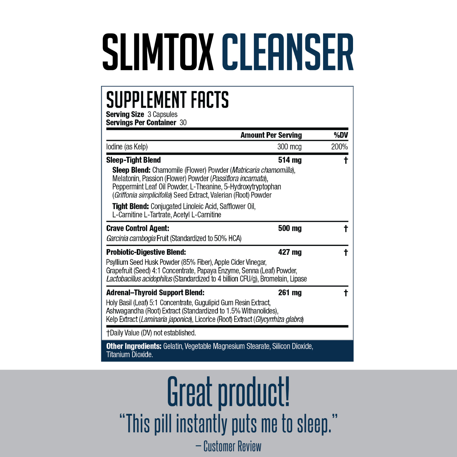 Slim-Tox – Fat-Loss Support – Appetite Control and Restful Sleep – (90 Capsules)