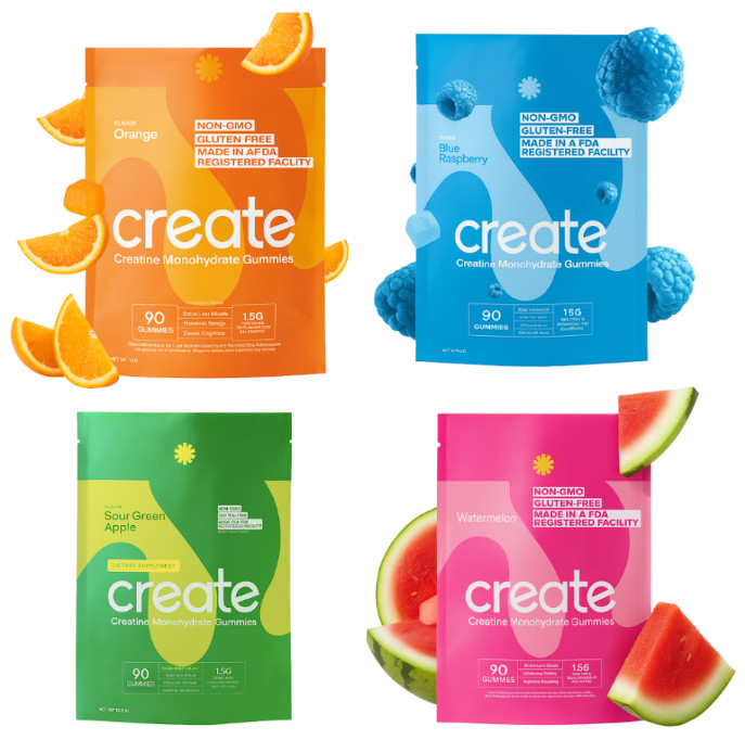 Create Creatine Monohydrate Gummies – Choose Flavor – Free Shipping