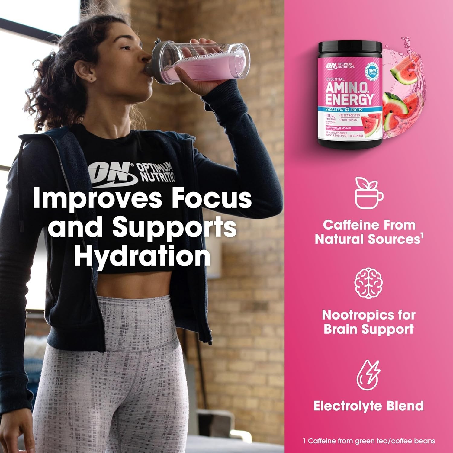 Amino Energy + Electrolytes Powder, Watermelon, 30 Servings#/`