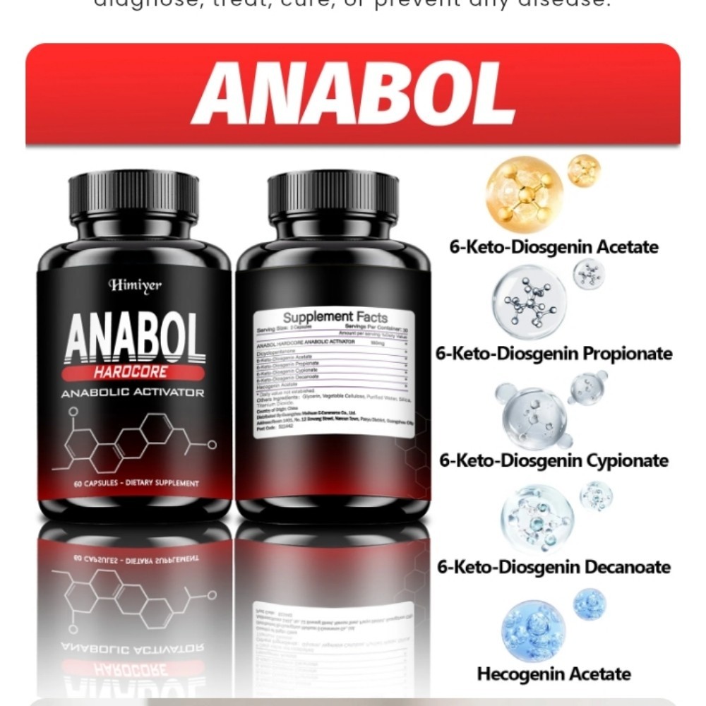 Anabol Hardcore Muscle Builder Mental Clarity 2 Pack Made In the USA FDA