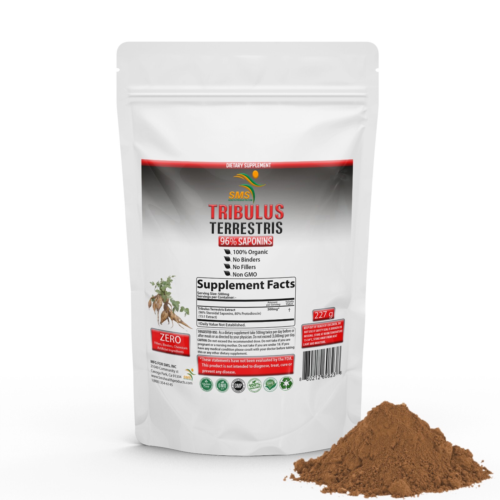 Tribulus Terrestris Test Booster, Energy Boost 96% Saponin Organic 100g Powder