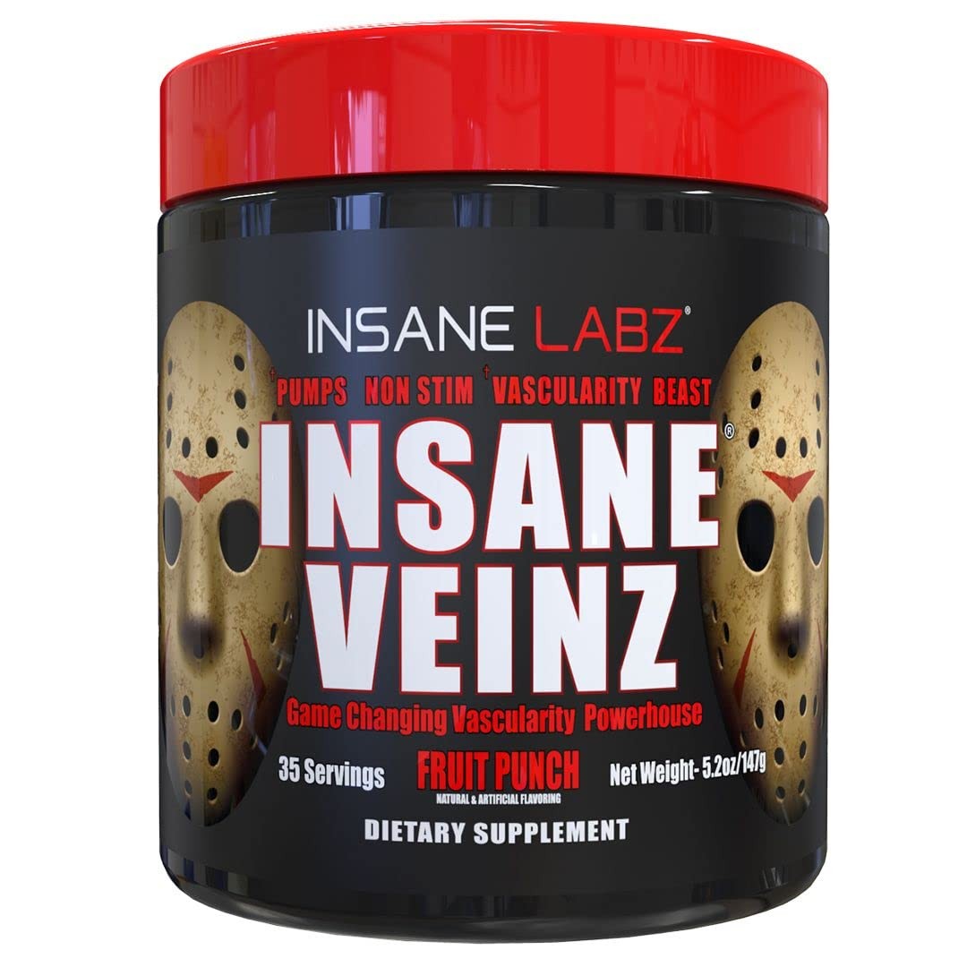 Psychotic Pre Workout Insane Veinz Fruit Punch 35 servings 5.2 ounces
