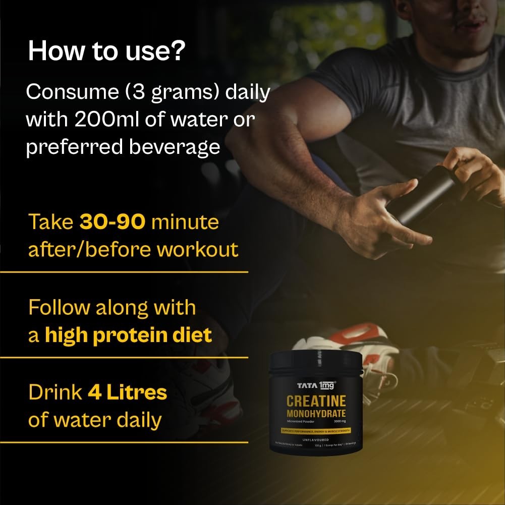 Creatine Monohydrate | 100% Pure | No Additives & Preservatives ( Unflavoured )