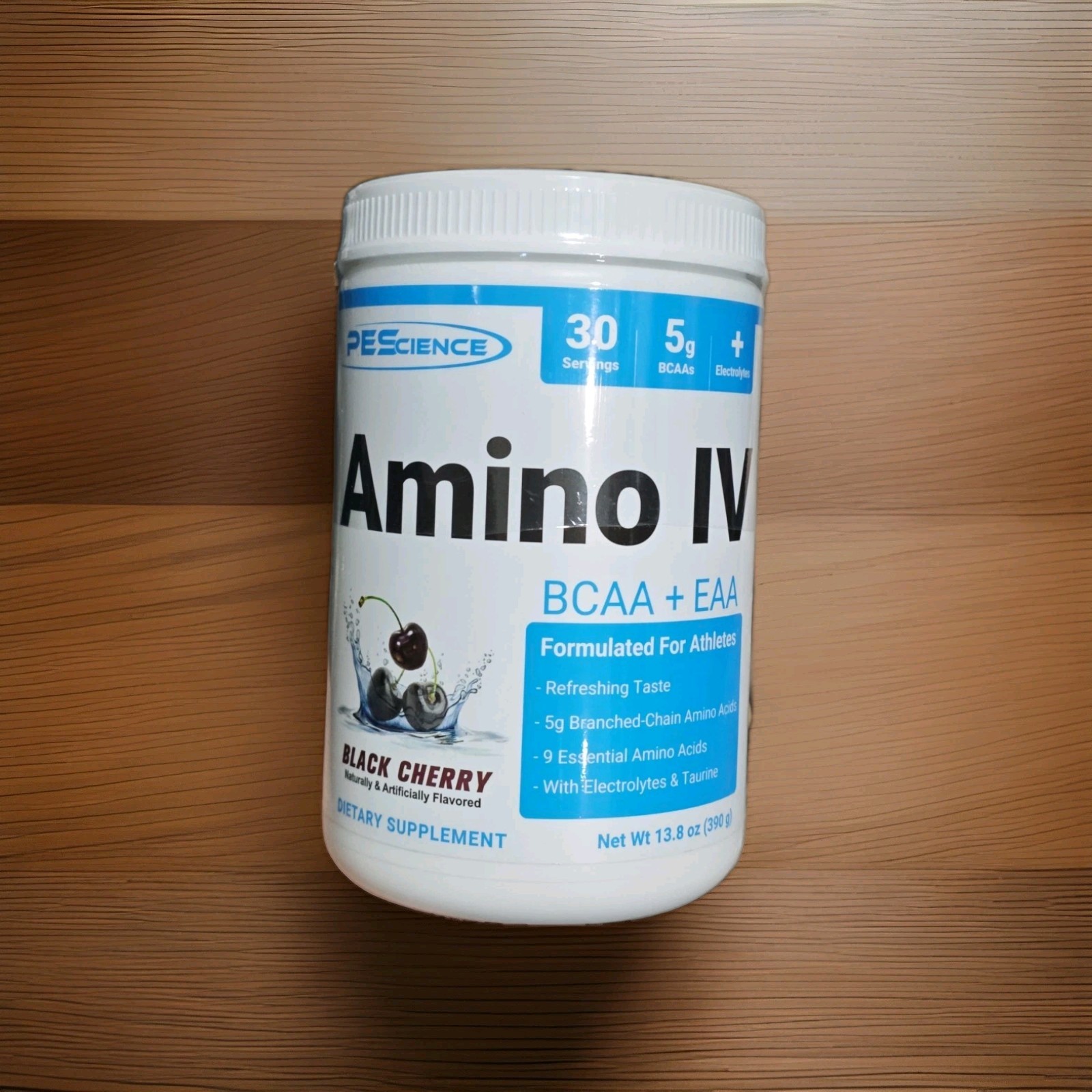 Amino IV BCAA Powder Black Cherry 5g Essential Amino Acids Sugar Free 13.8oz