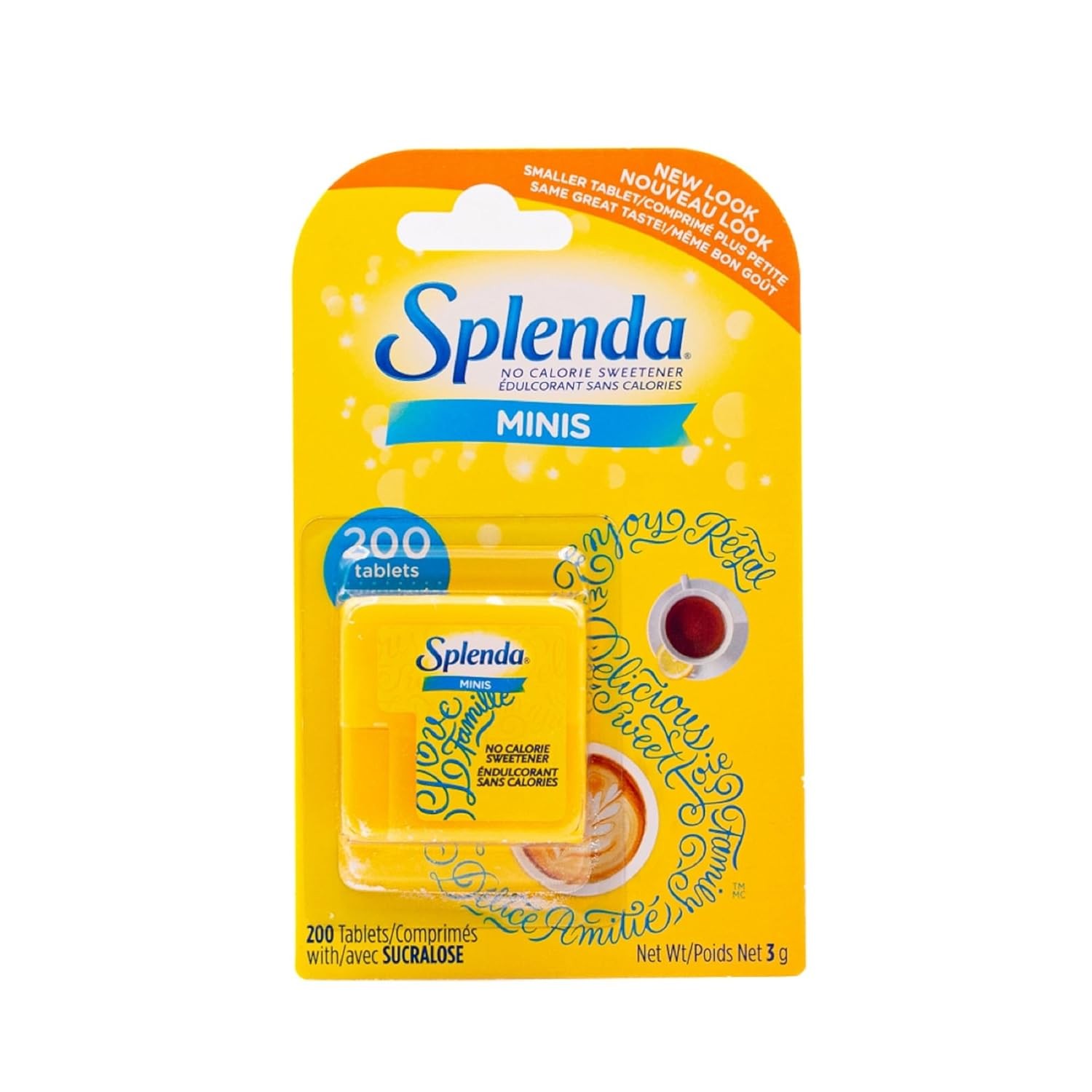 SPLENDA No Calorie Sweetener, Mini Dissolvable Tablets 200 Count (Pack of 1)