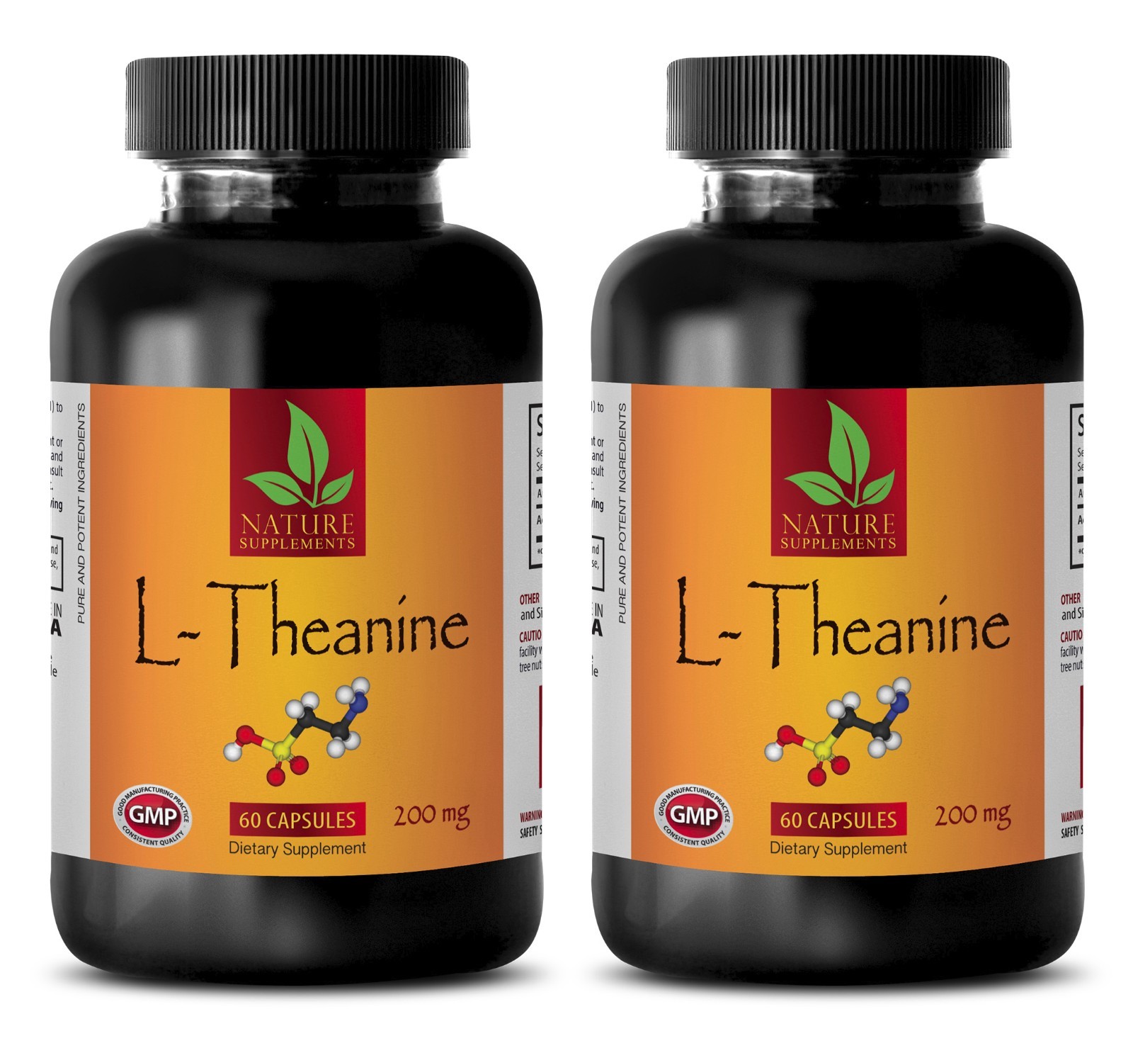 mood support – L-THEANINE 200mg – amino acid capsules – 2 Bottles