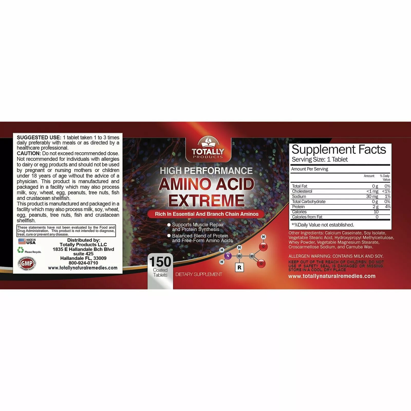 Amino Acid Muscle Growth Supplement & Energy Boost Brain Health Memory Support