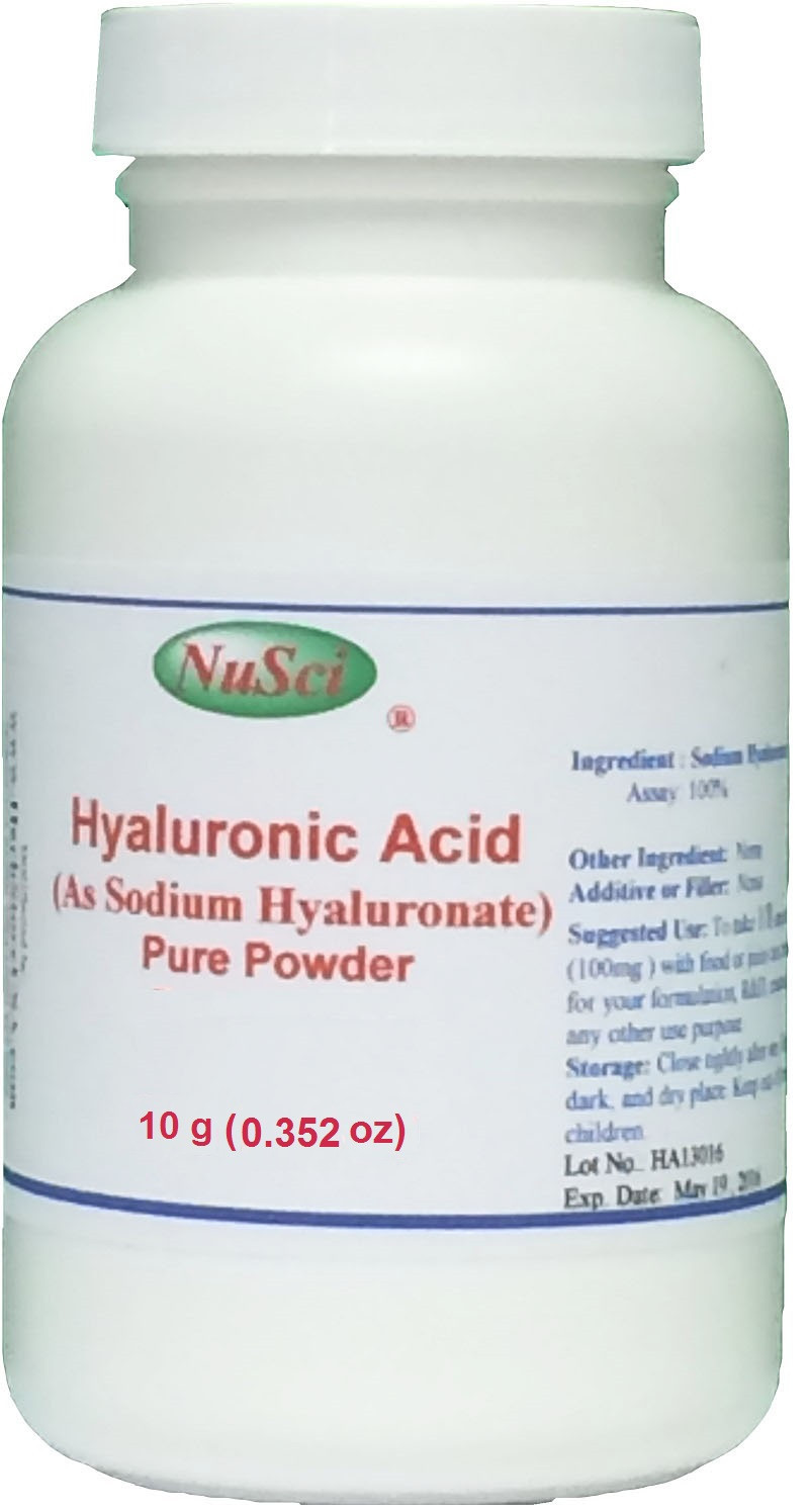 NuSci 100% Pure 10g Hyaluronic Acid Powder HA Sodium Hyaluronate wrinkle joint