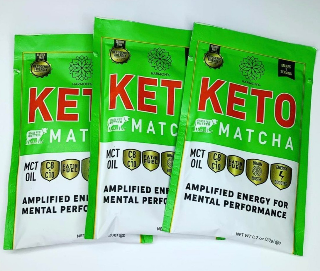 Harmony™Keto Matcha Single Serve To Go Packets 0.7Oz Gluten Free MCT Oil(3 Pack)