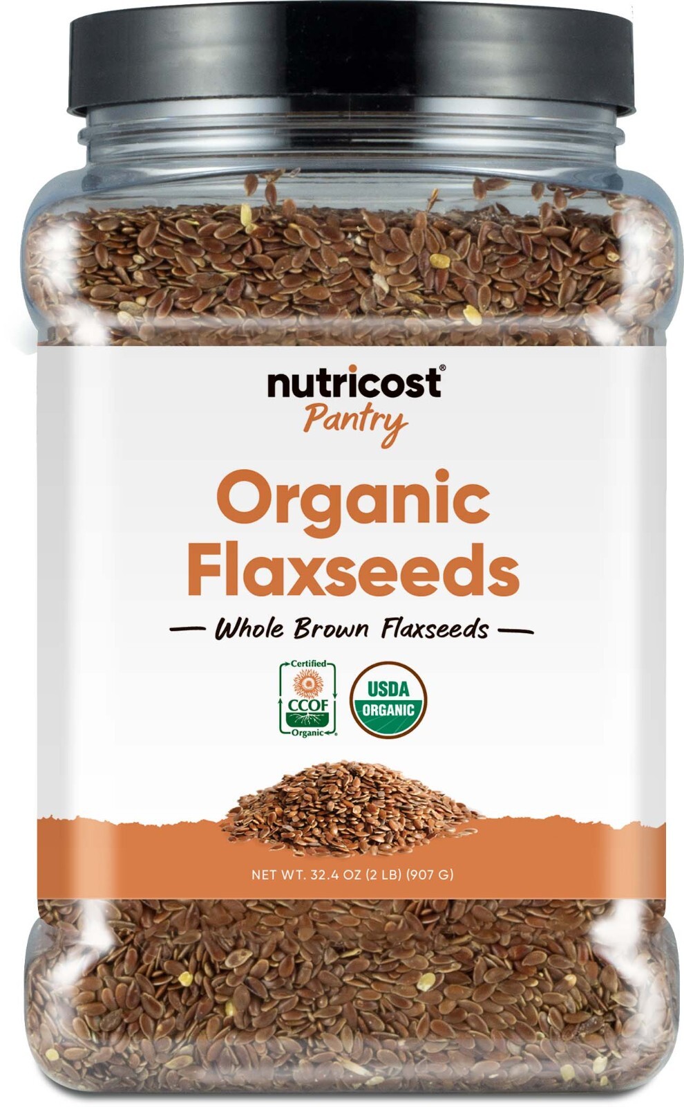 Nutricost Pantry Organic Flaxseeds (2 Pounds) – Whole Brown Flaxseeds