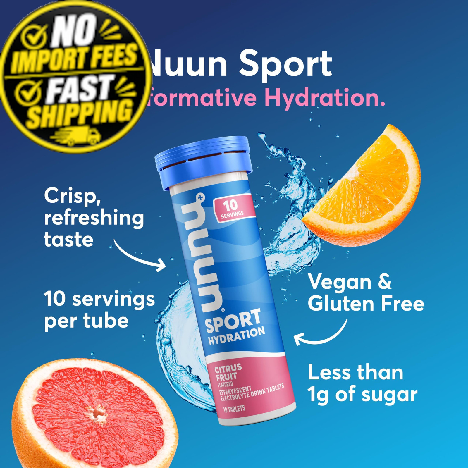 Nuun Sport Electrolyte Tablets, Gluten Free & Vegan, 40 Count (Pack of 1)