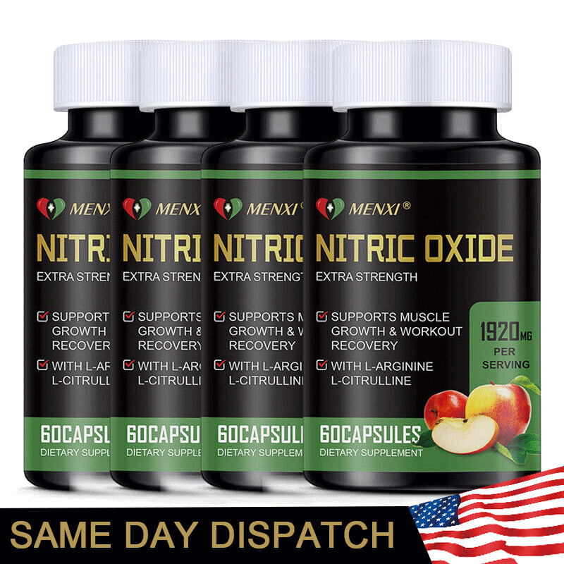 Nitric Oxide Capsules L-Arginine, L-Citrulline 1920mg HIGHEST POTENCY 1/2/4Packs