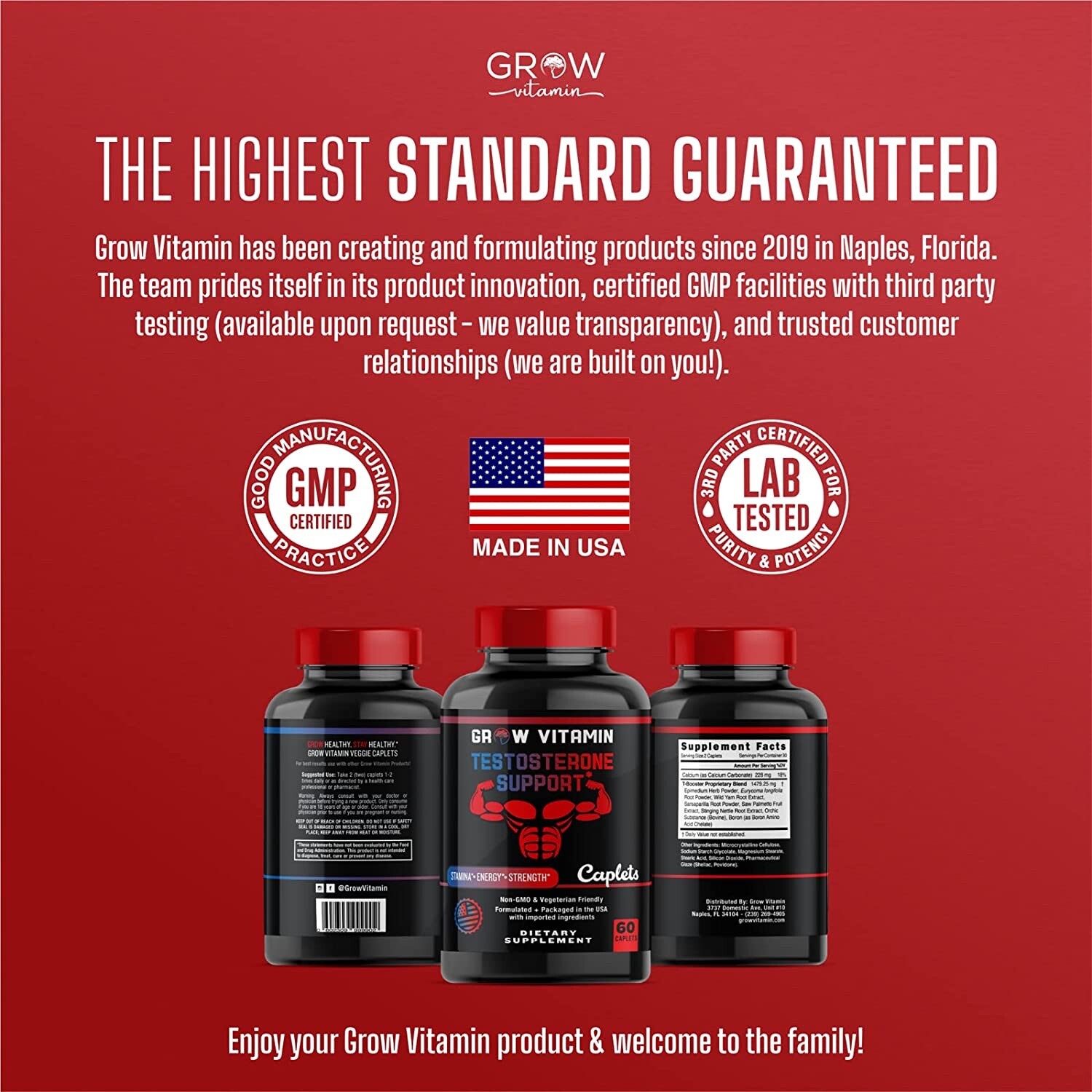 PRIME LABS TESTOSTERONE Booster Men’s Test Natural Stamina Endurance 60 Caplets