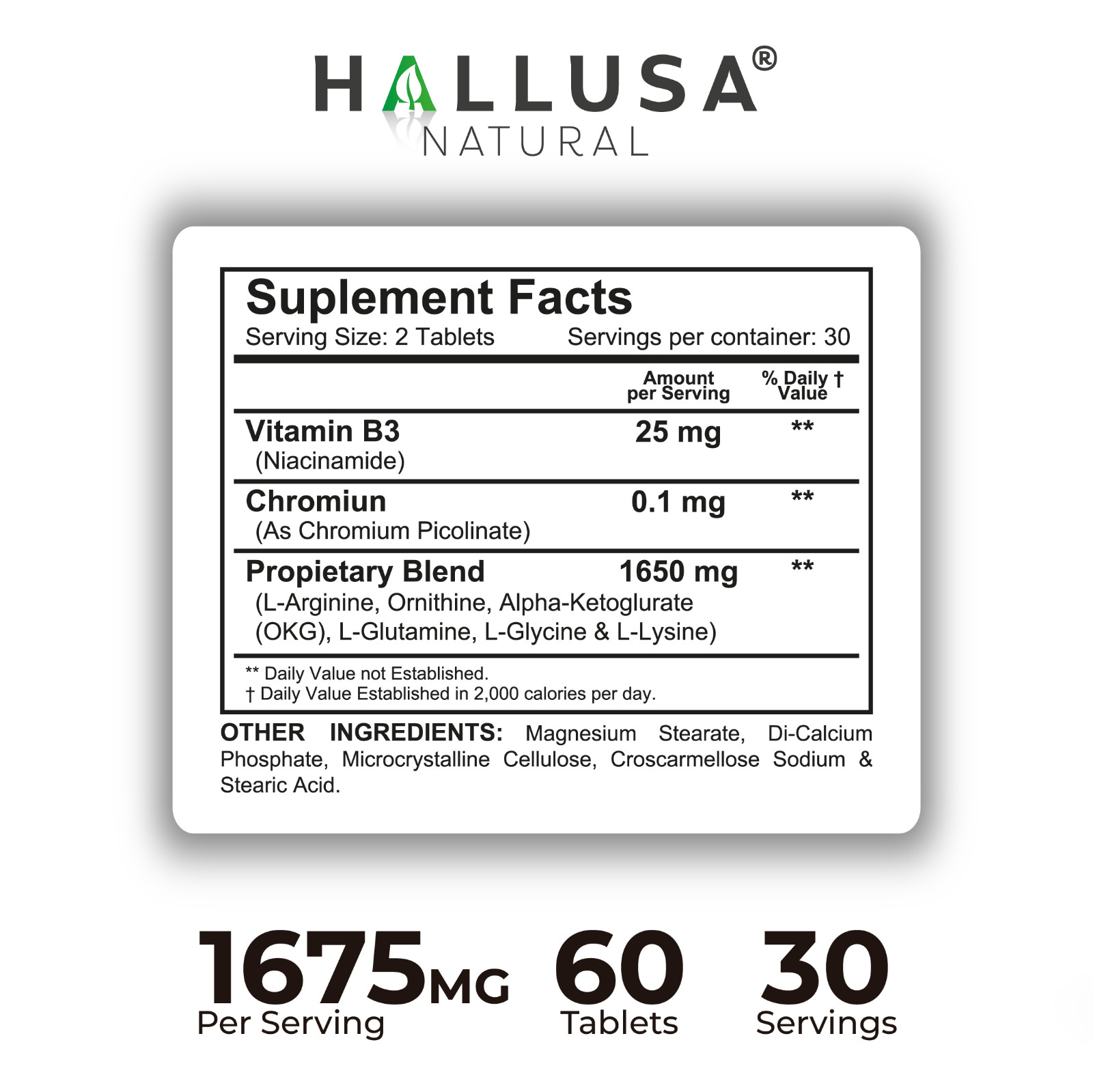 HGHBooster – Natural Growth Support – Energy & Performance – L Arginine, 60 Tabs
