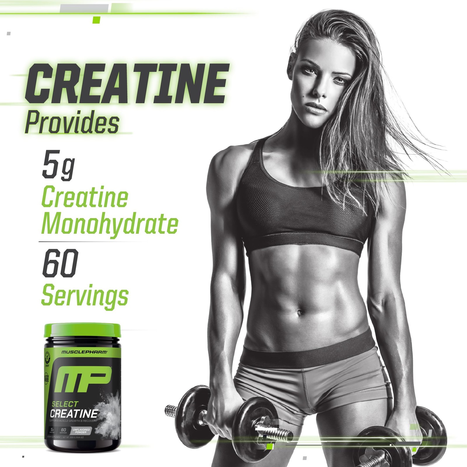 MusclePharm Essentials Micronized Creatine, Ultra-Pure 100% Creatine Monohydrate