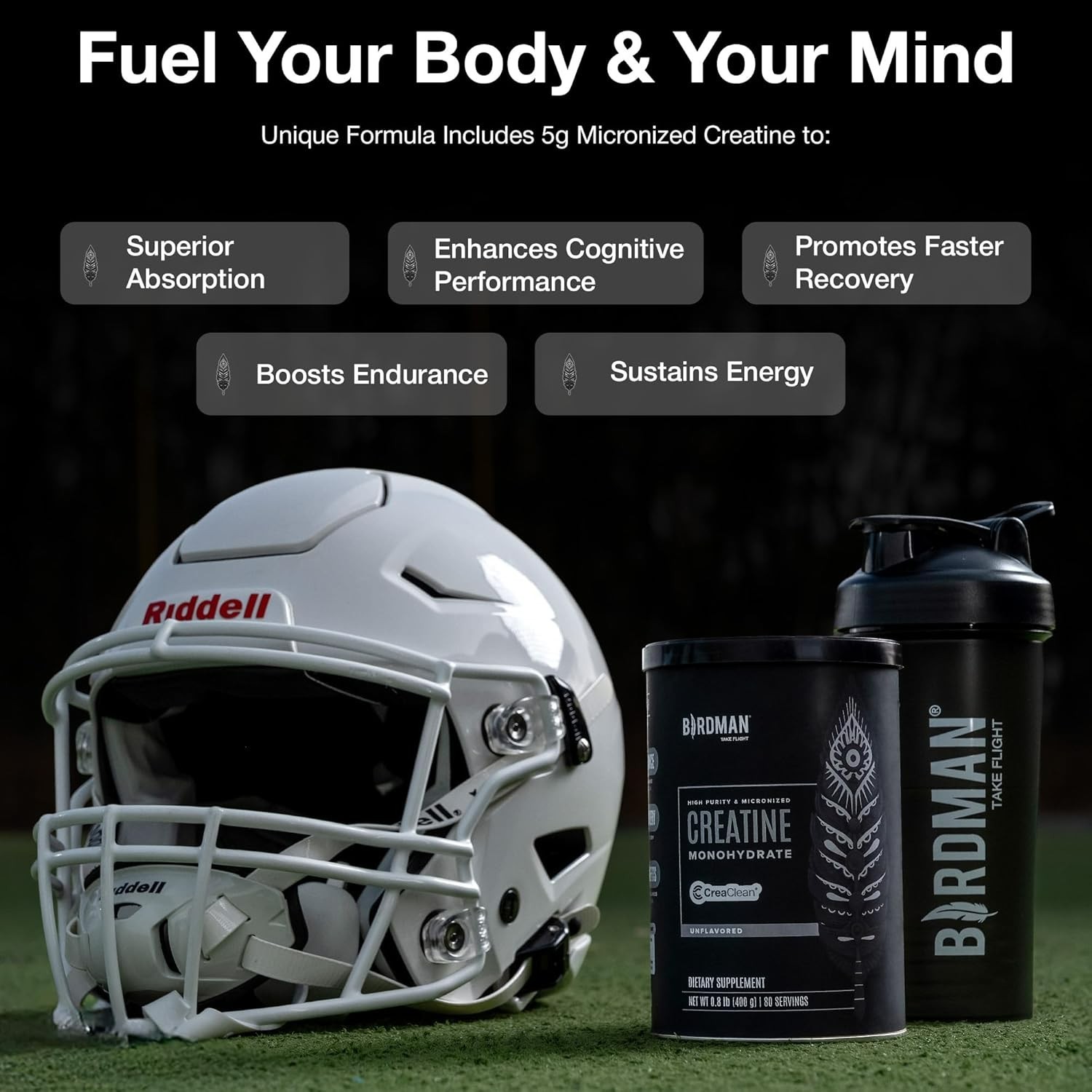 BIRDMAN Micronized Creatine Monohydrate Powder – 80 Servings