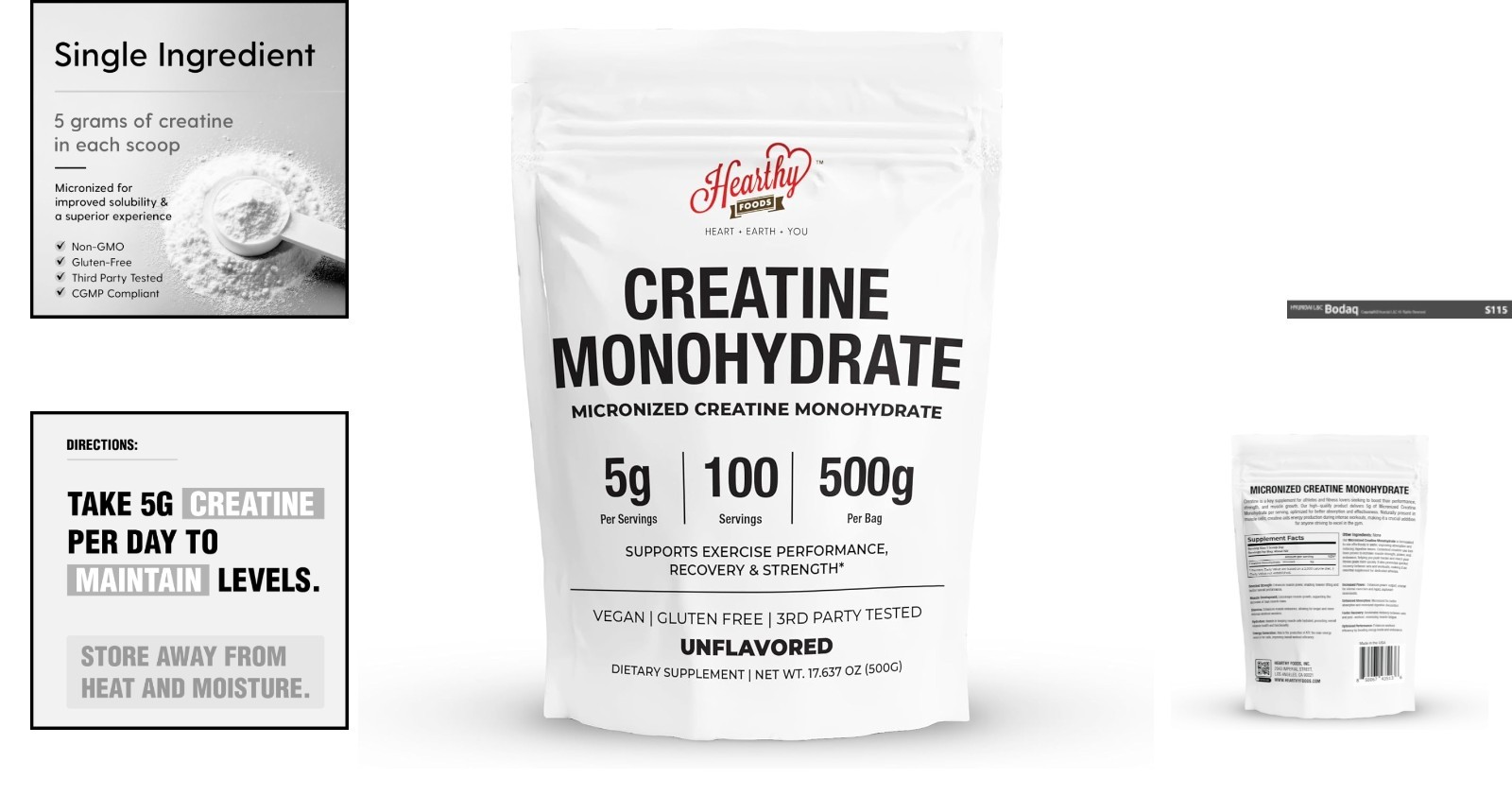 100% Pure Micronized Creatine Monohydrate – 500g for Muscle Growth & Recovery