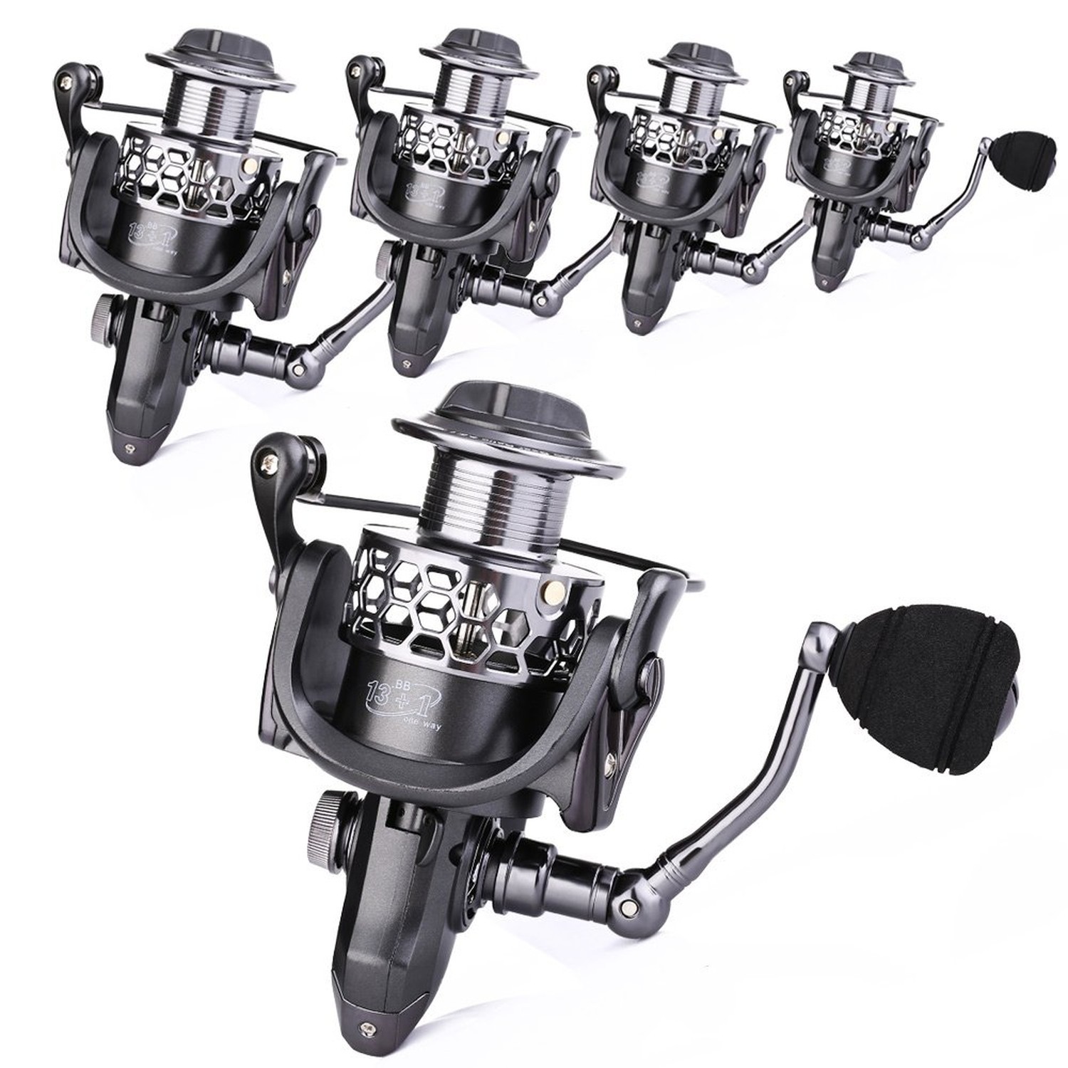 Sougayilang Fishing Reel 13+1BB Light Weight Ultra Smooth Aluminum Spinning F…