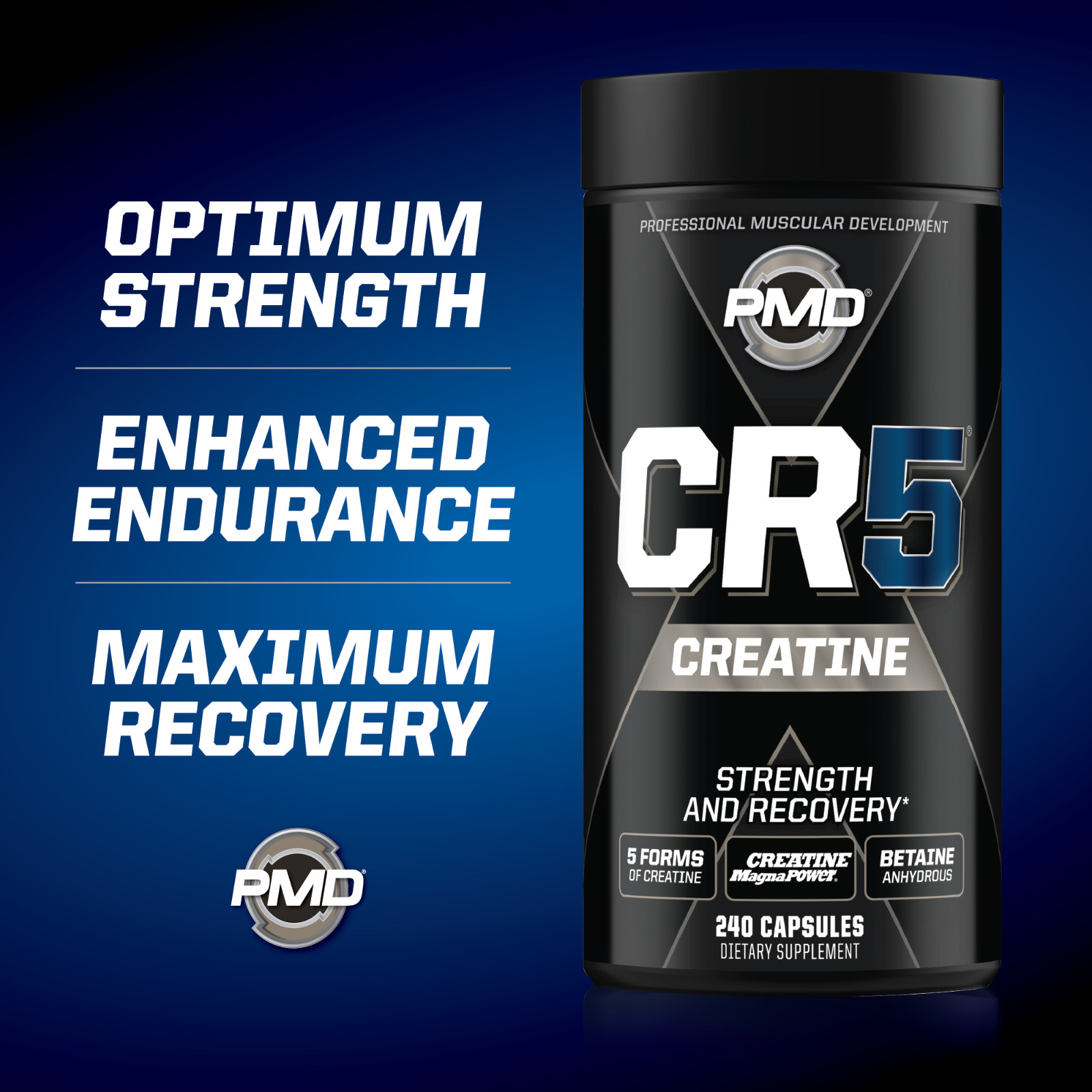 PMD CR5 Creatine Complex – Strength – Power – Muscle and Recovery (240 Capsules)