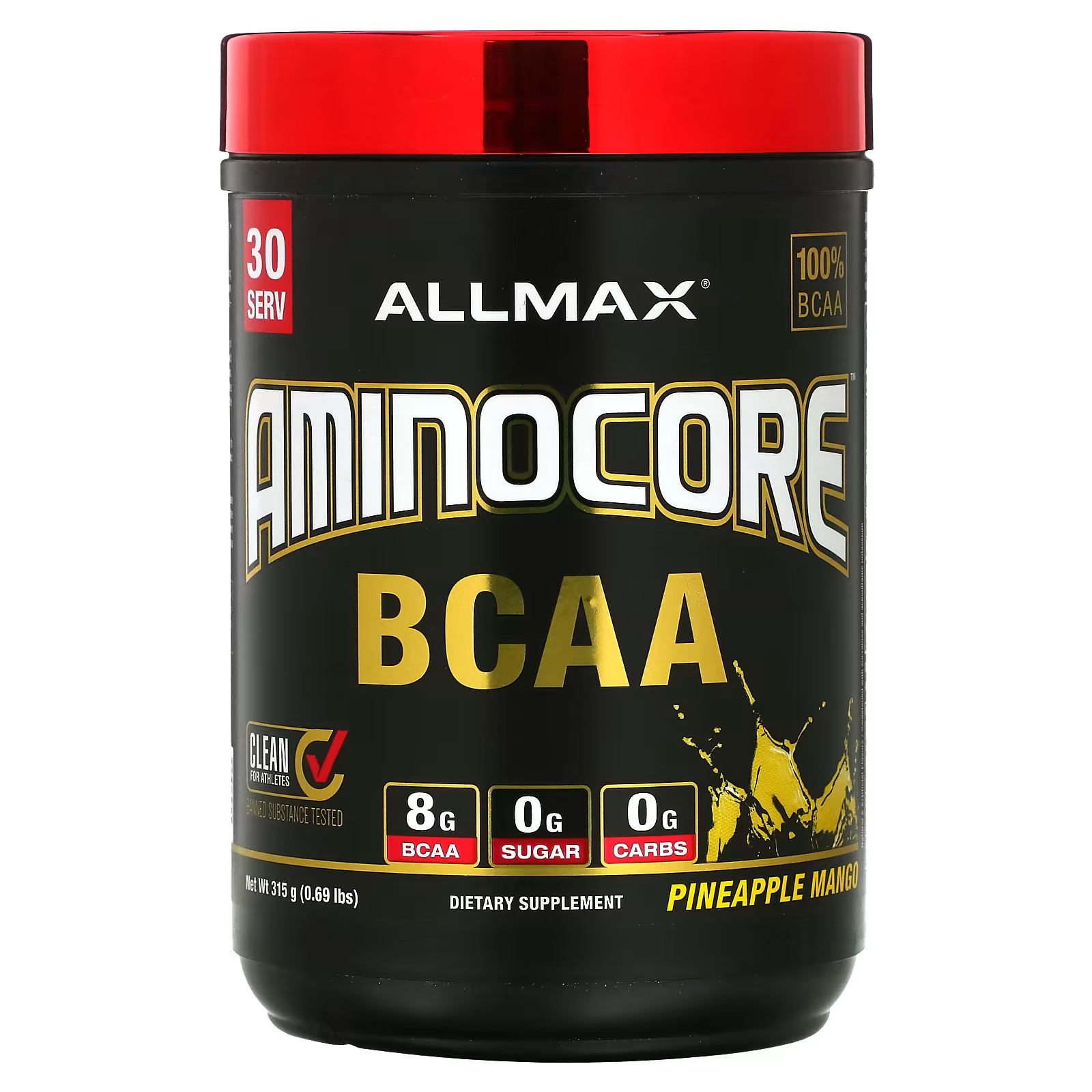2 X ALLMAX Nutrition, AMINOCORE BCAA, Pineapple Mango, 0.69 lbs (315 g)