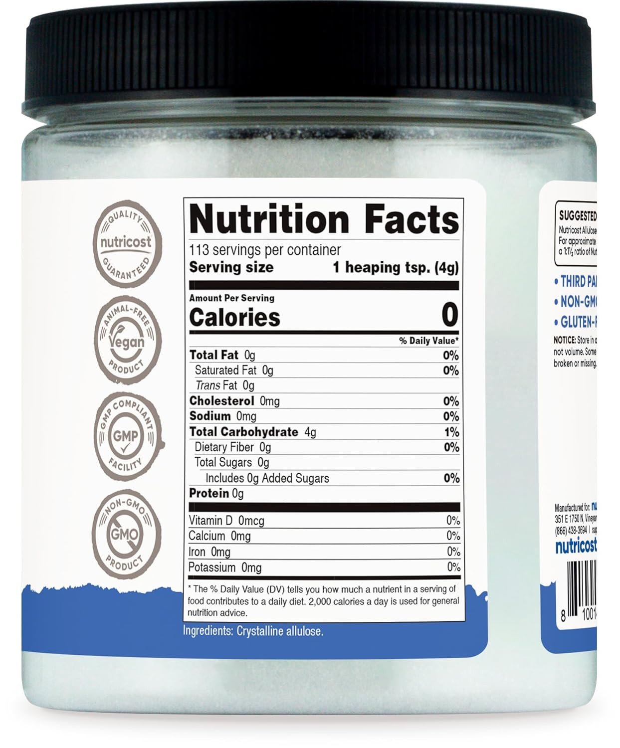 Allulose Sweetener (1 LB) – KETO Sugar, 0 Calorie, Low Carb, Natural Sugar Alter