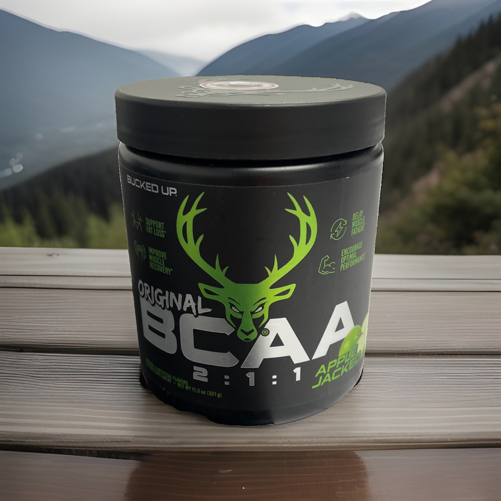 BUCKED UP ORIGINAL BCAA 2:1:1 APPLEJACKD – 30 SERVINGS- EXP 11/27 -321G -11.3OZ