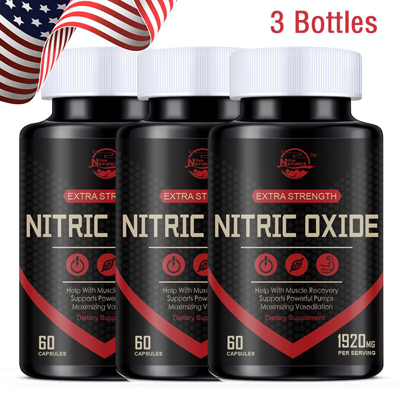 Nitric Oxide Booster Tablets – L-Arginine, L-Citrulline 1920mg – 3 Bottles