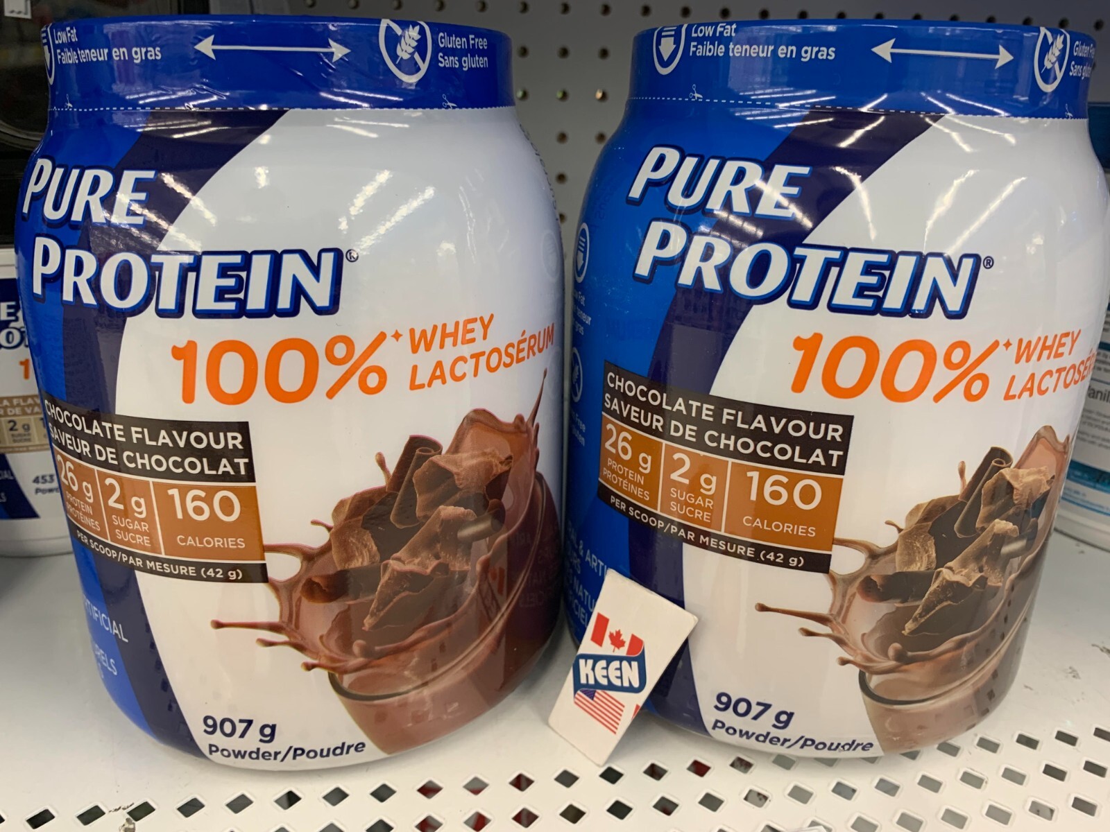 QTY: 2), Pure Protein 100% Whey Rich Chocolate Protein Powder 907g(2 lb),EXP25JA