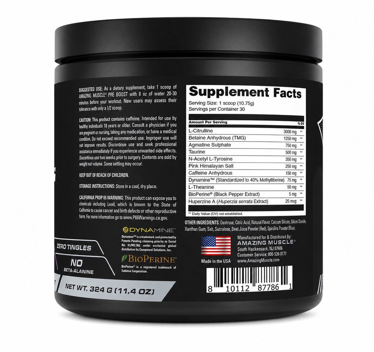 Amazing Muscle Pre Boost Pre Workout Grape Candy 30 Servings Energy Powder