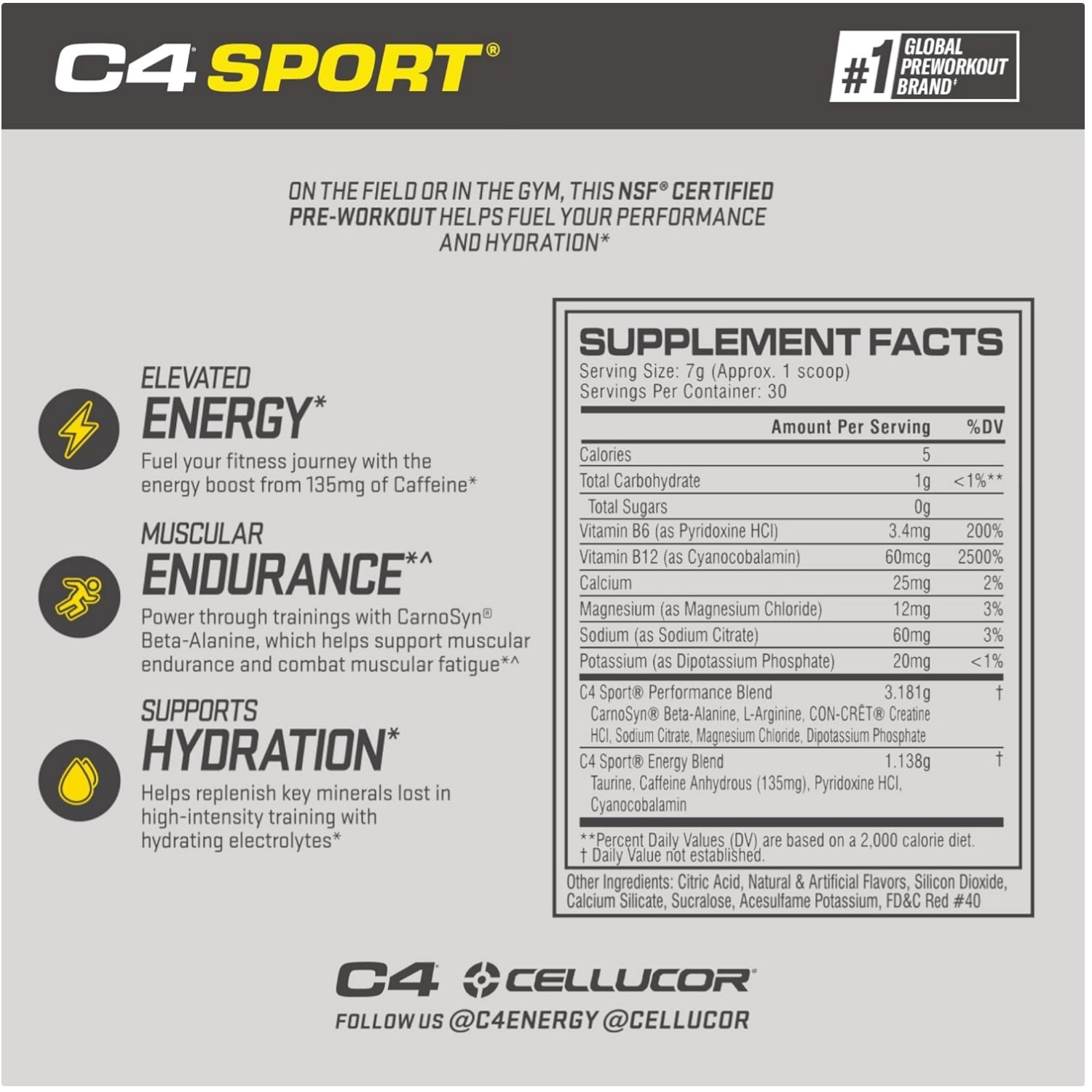 Energizing Pre Workout Powder – Delicious Fruit Punch Flavor