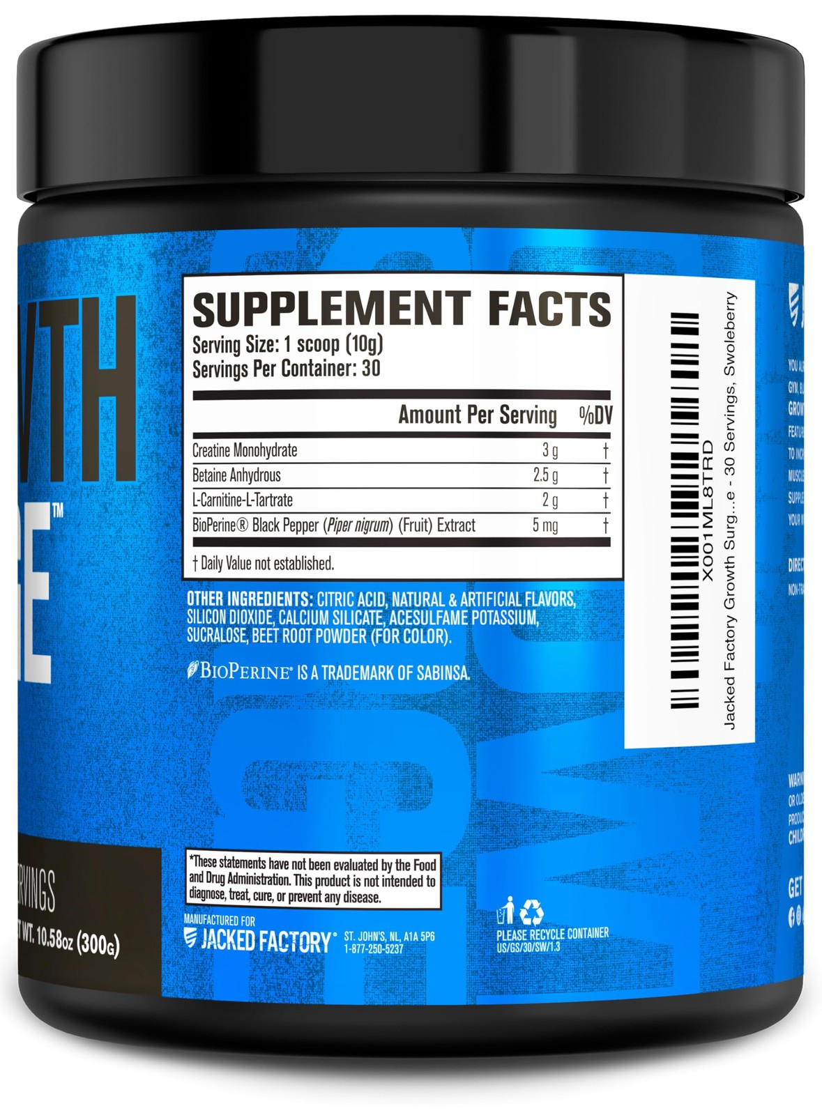 Jacked Factory Growth Surge Creatine Post Workout w/L-Carnitine – Daily Muscle B