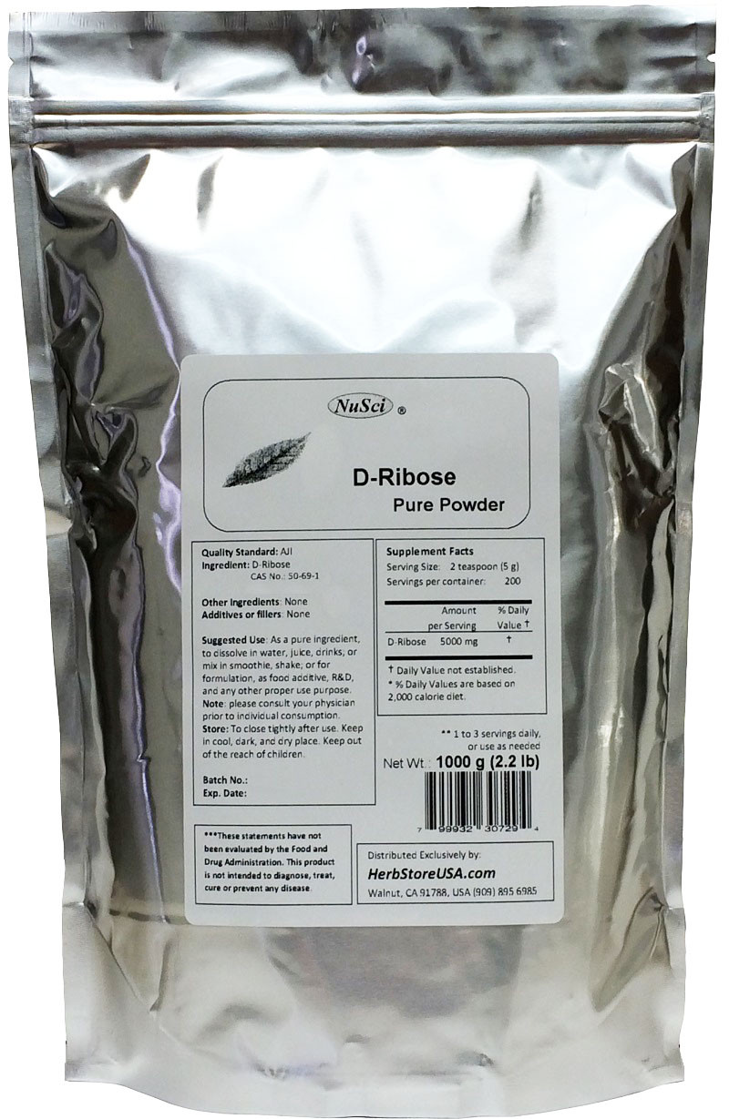 NuSci 250g Pure D-Ribose Powder (8.8oz) energy well-being sport