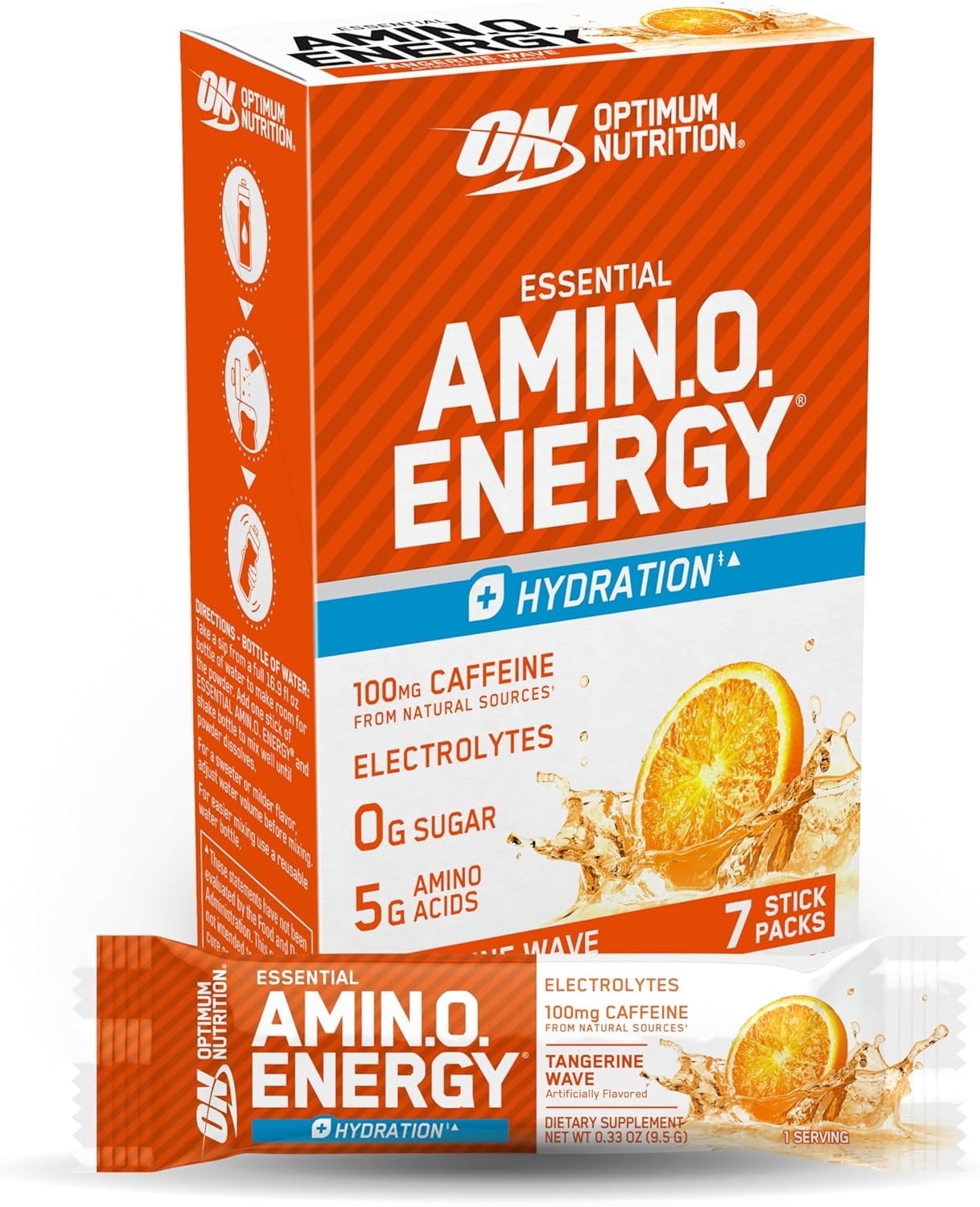 Natural Energy Powder with Electrolytes, 7 Stick Packs – Tangerine Wave Flavor